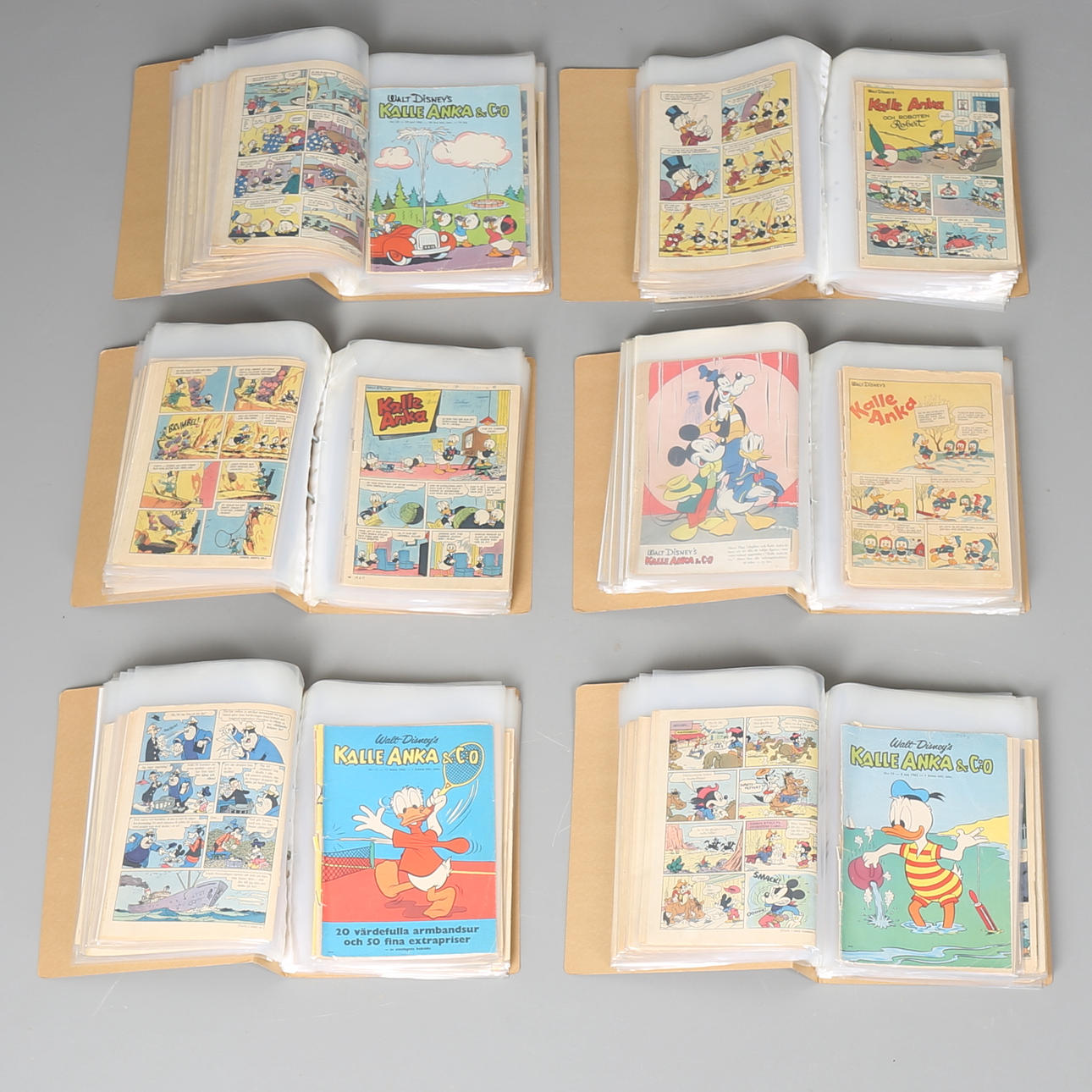 PARTI SERIETIDNINGAR, Kalle Anka, ca 200 st, från årgångar 1953 - 1964, svensk utgivning.