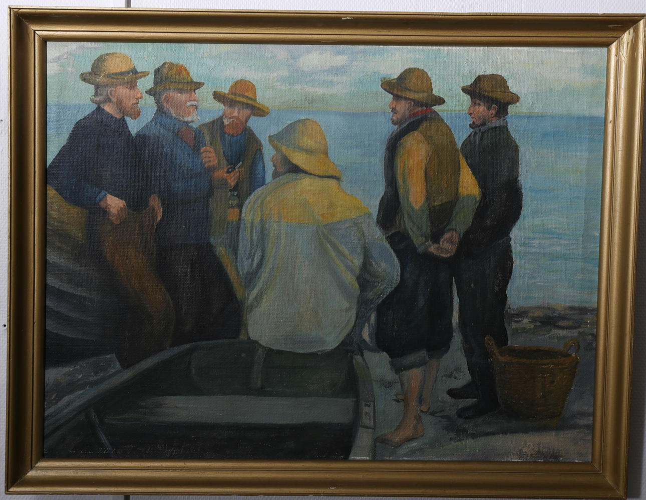 OIDENTIFIERAD KONSTNÄR, Fiskare i samtal, 1930-tal.