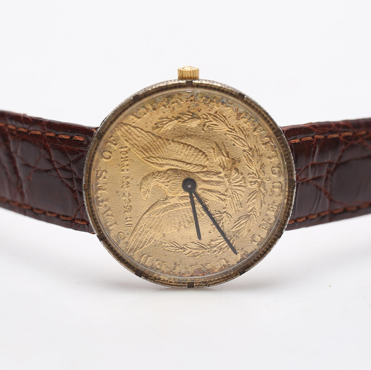 MORGAN SILVER DOLLAR WATCH, manual, 34mm, Silver.