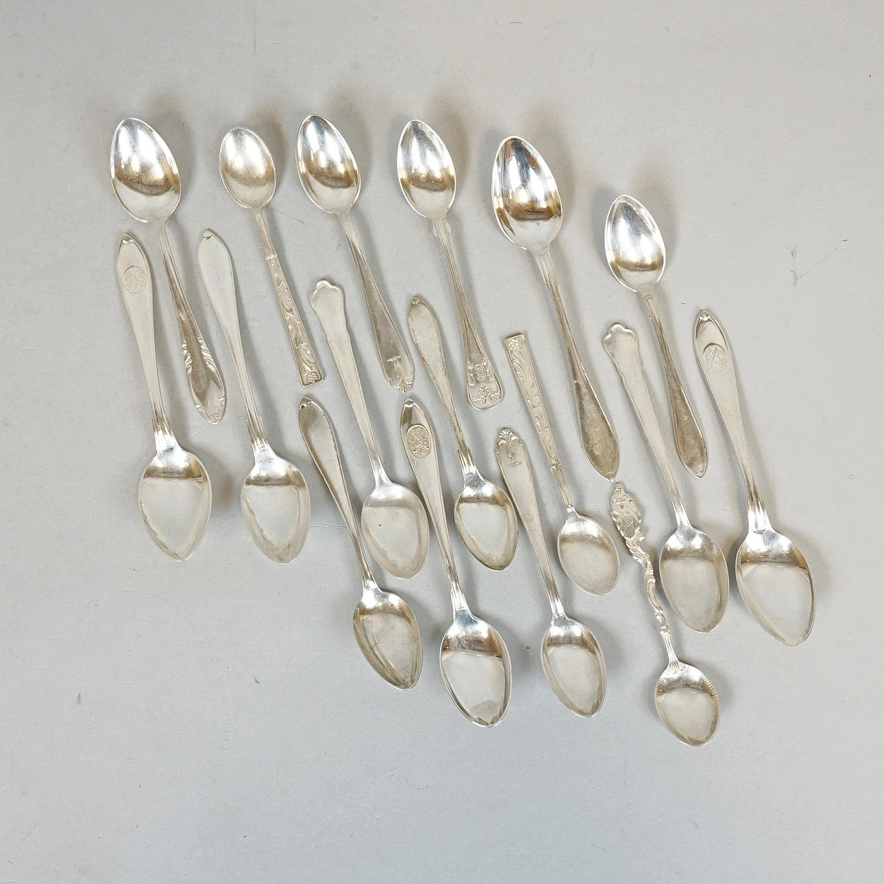 KAFFEELÖFFEL, Silber, 17 Stk.