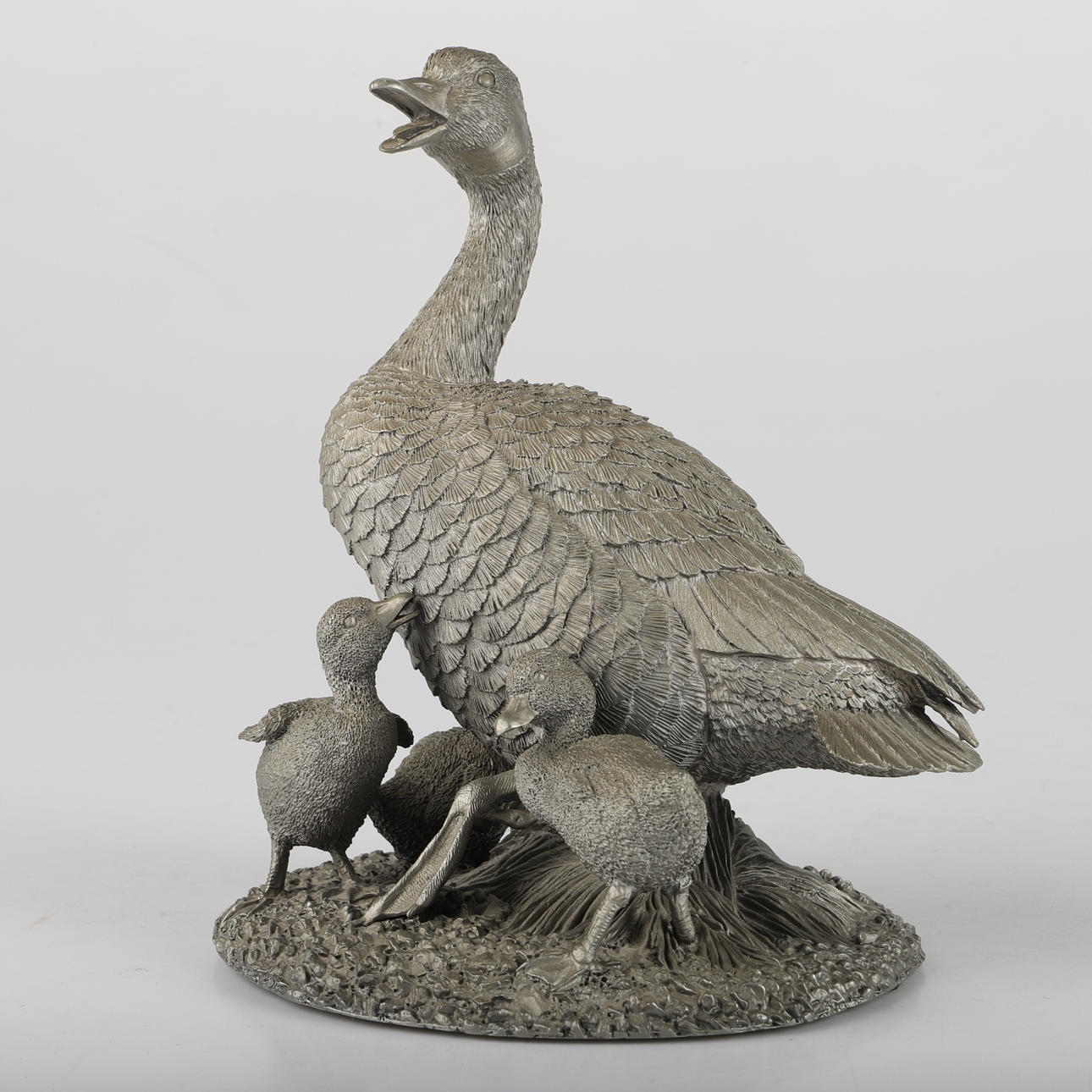 SCULPTURE, "Gosling time", Franklin Mint, metal.