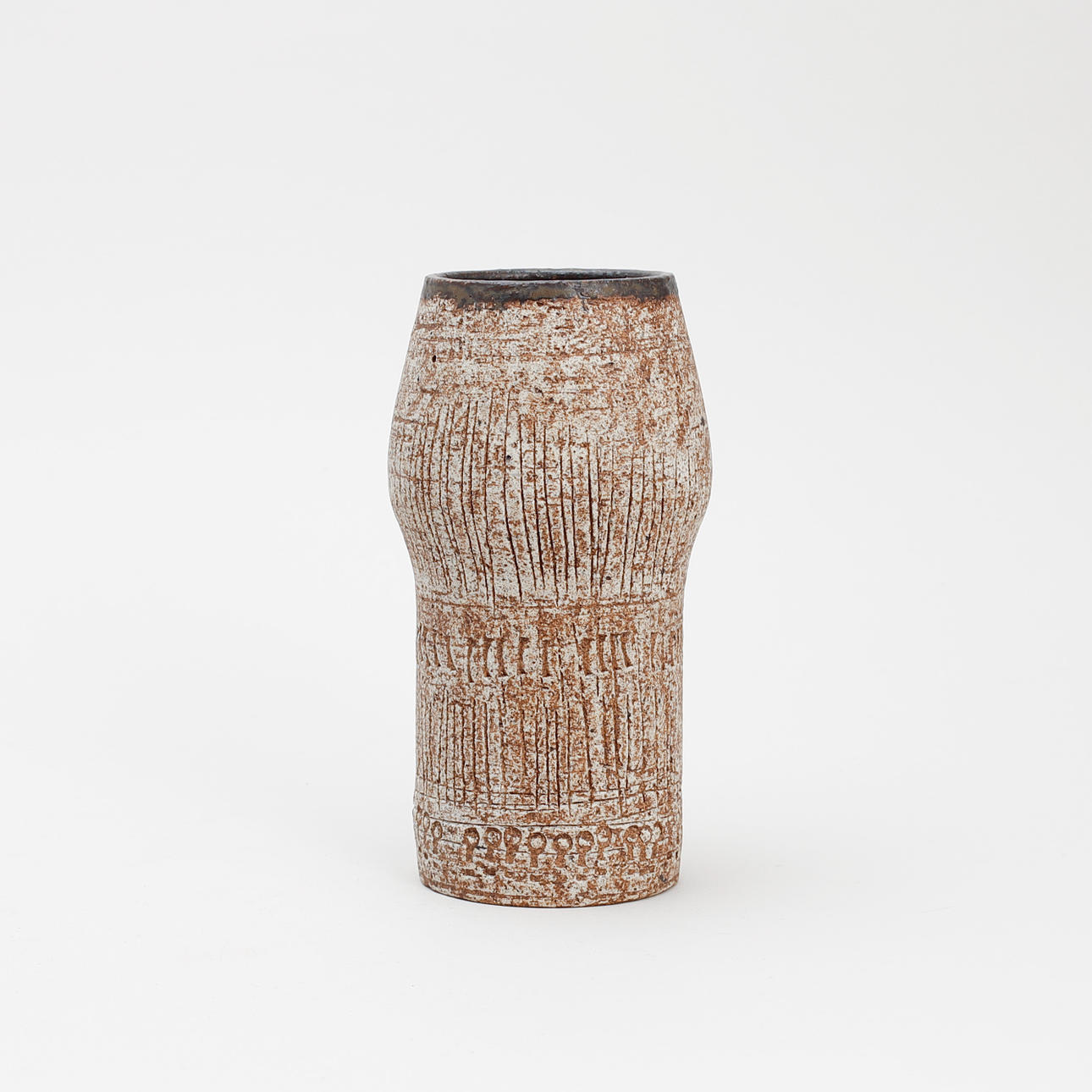 LISA LARSON. Vase, chamotte stoneware, Gustavsberg Studio, signed and dated -57.