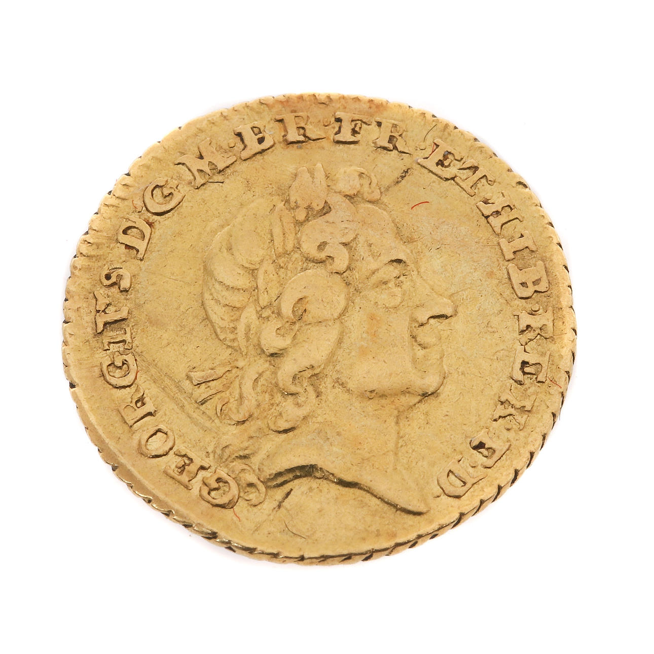 GEORGE I 1718 GULD KVARTAL GUINEA.