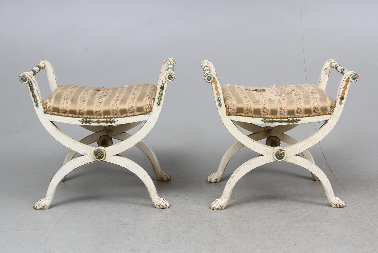 BANKETTER, ett par, empire/sengustavianska, tidigt 1800-tal.