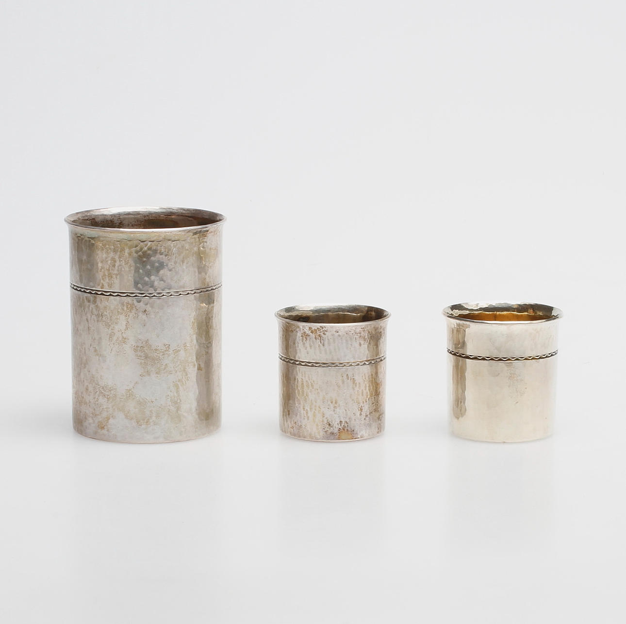 BÄGARE, 3 st, silver, Råström, Stockholm 1973-1979, vikt ca. 340,3 gram.