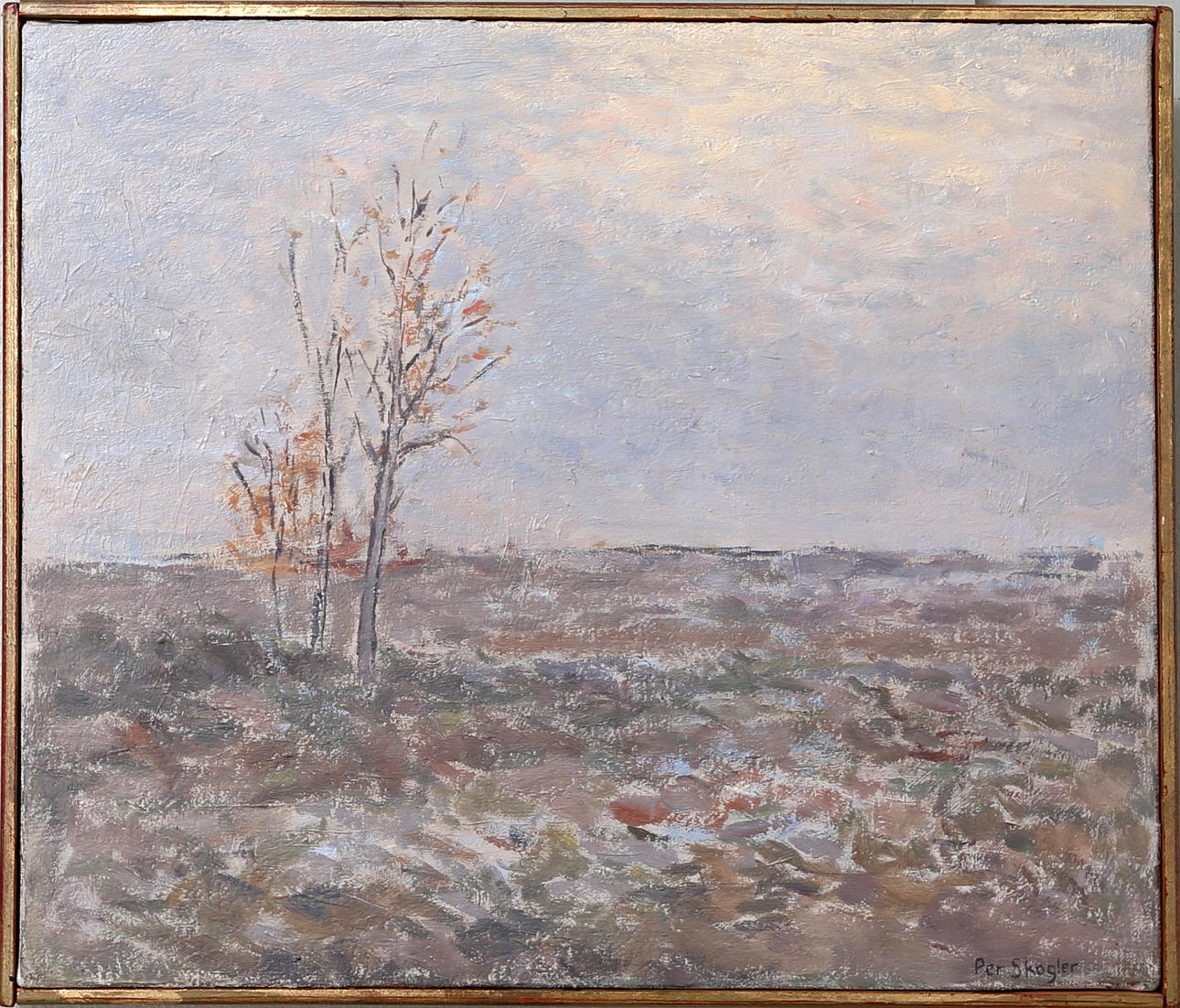 PER SKOGLER. "Senhöst", olja på duk, signerad.