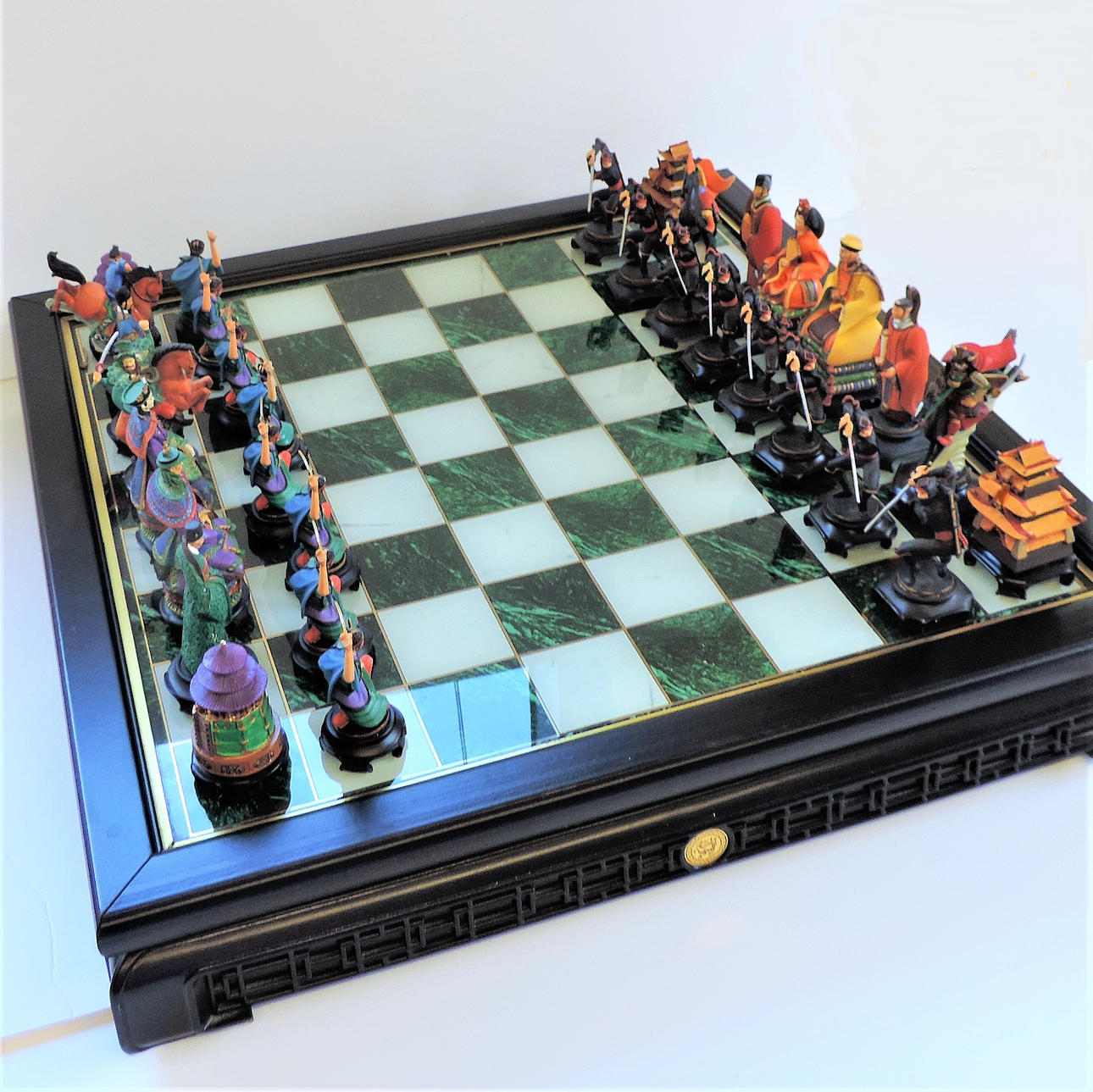 信義の神オケチラ マスターピース 大草原の川 EXP foil セット VINTAGE FRANKLIN MINT EMPERORS OF THE ORIENT CHESS SET BY YAO
