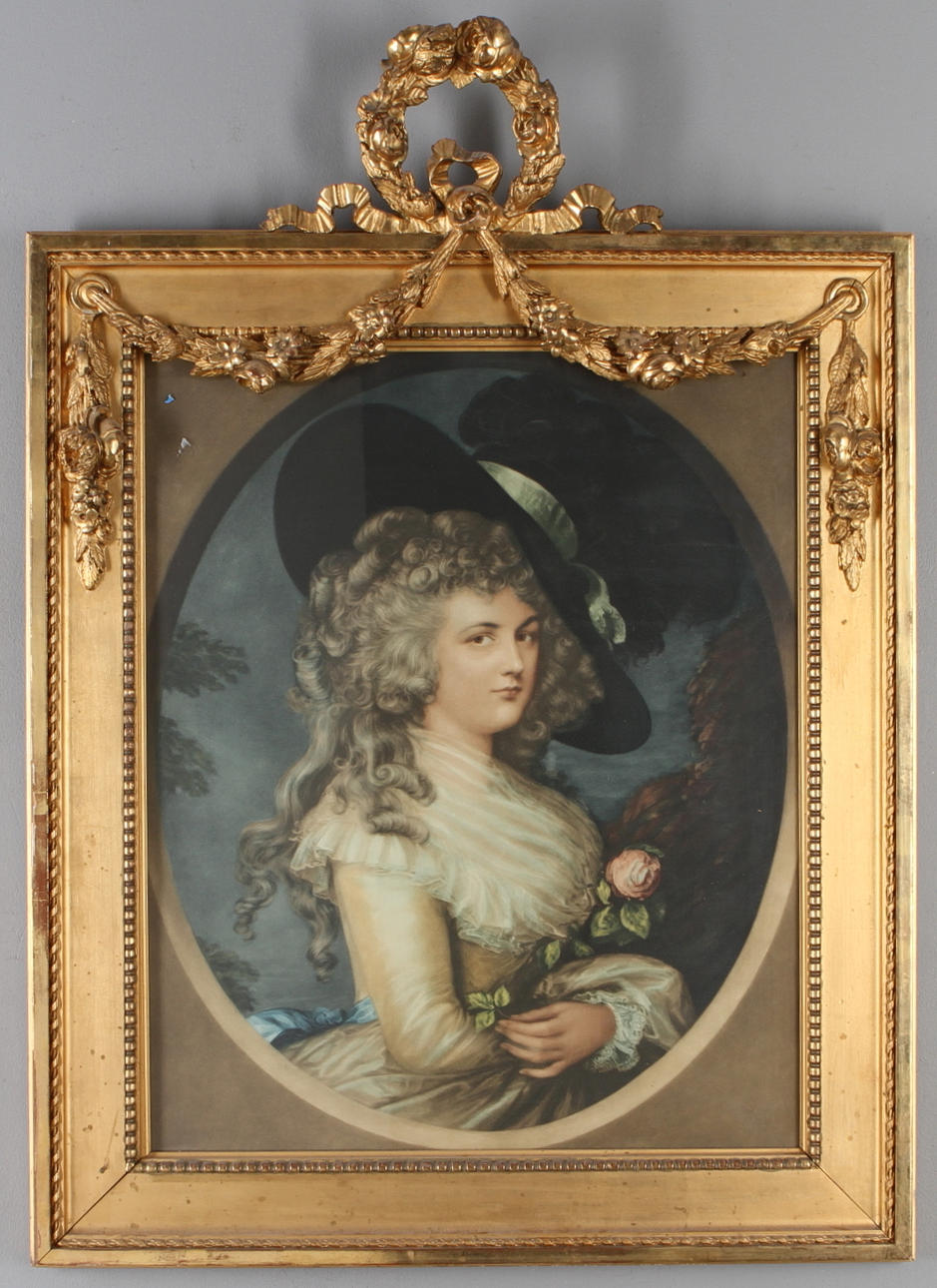 RAM, gustaviansk stil, med färgtryck, 1900-tal.