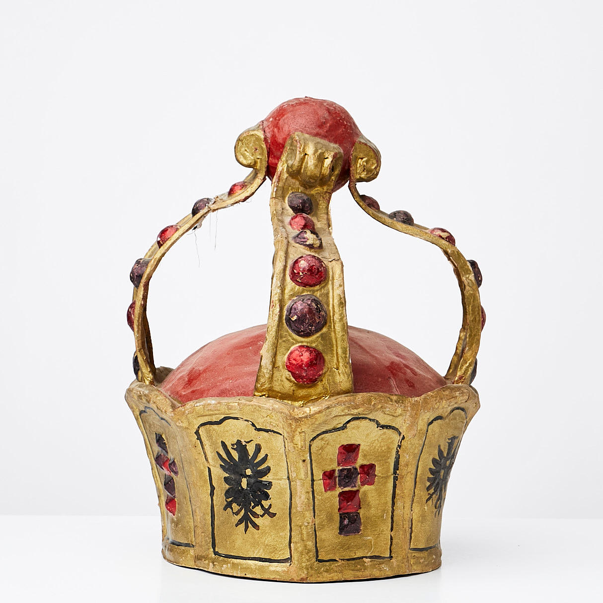 CROWN, papier mache, painted, mid-20th century.