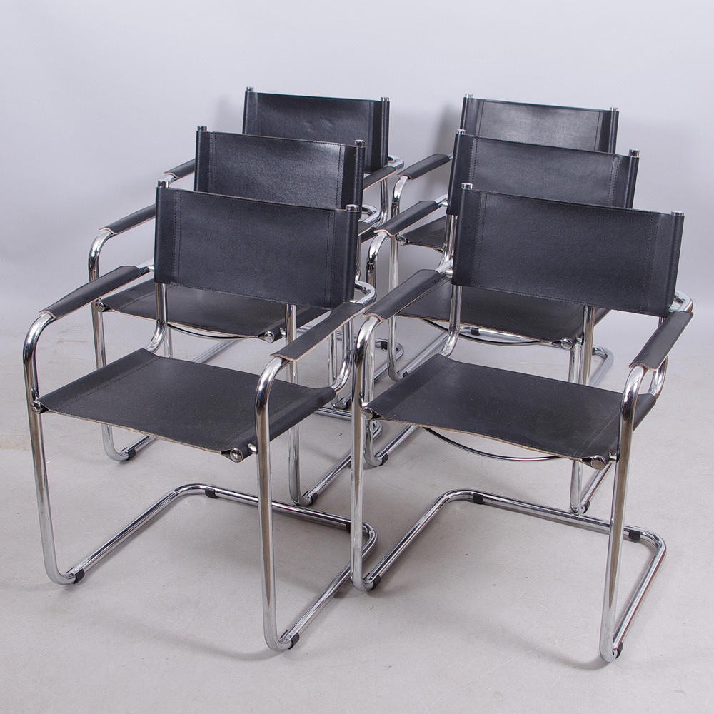 KARMSTOLAR, 6 stycken, Mart Stam, Fasem, Italien.