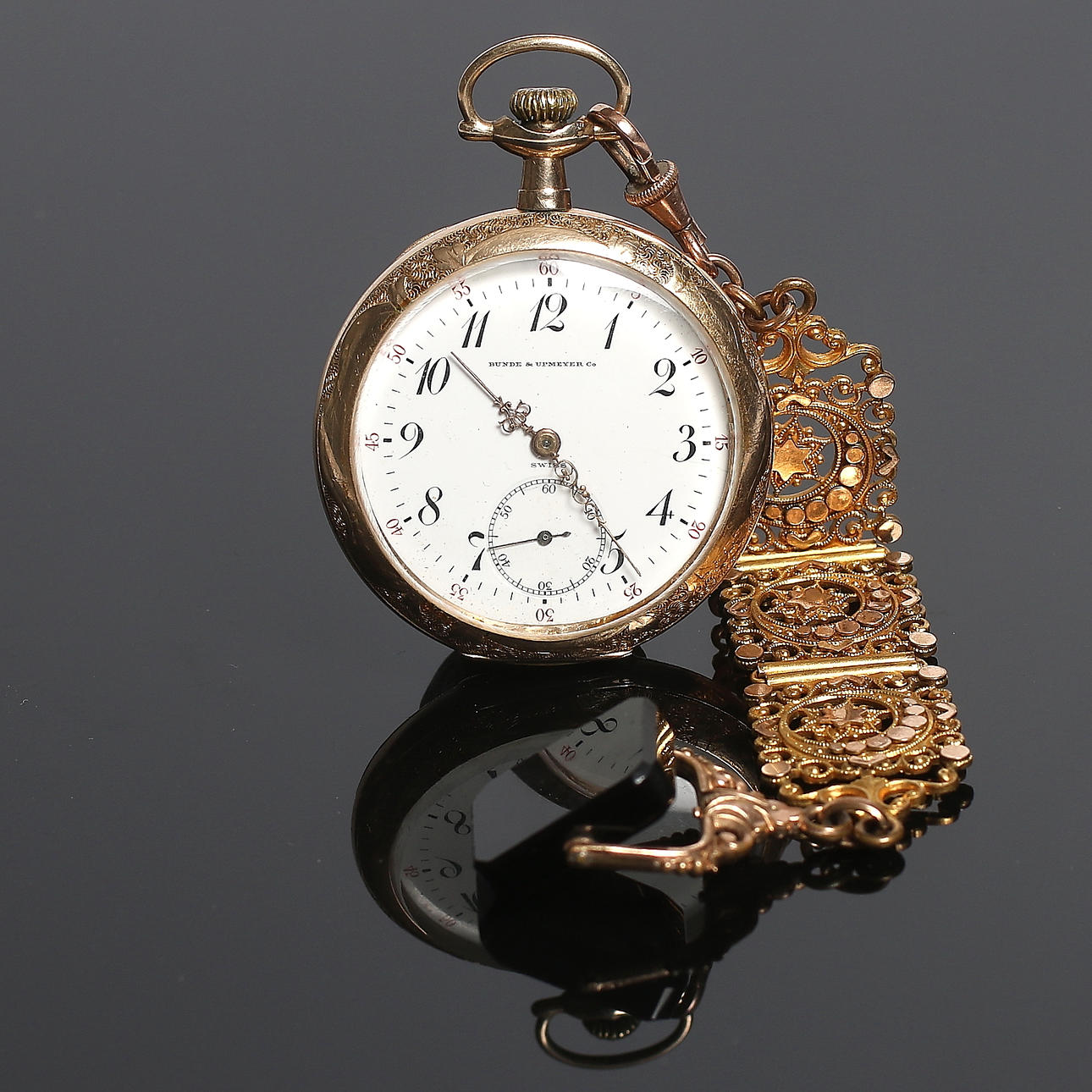 FICKUK, gulddublé, Bunde & Upmeyer. Co. Tidigt 1900-tal.