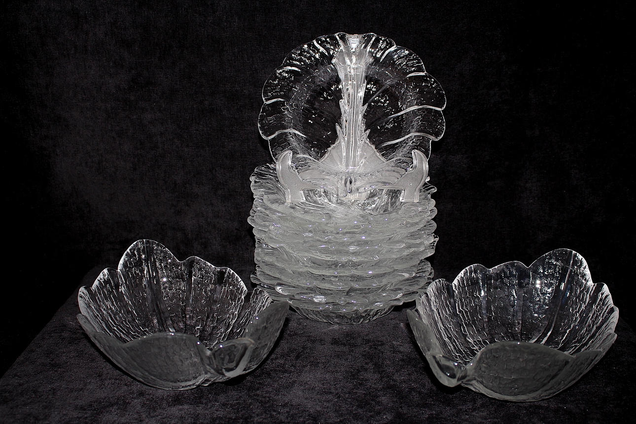 SERVIS, 12 delar, glas, Orrefors "Eden".