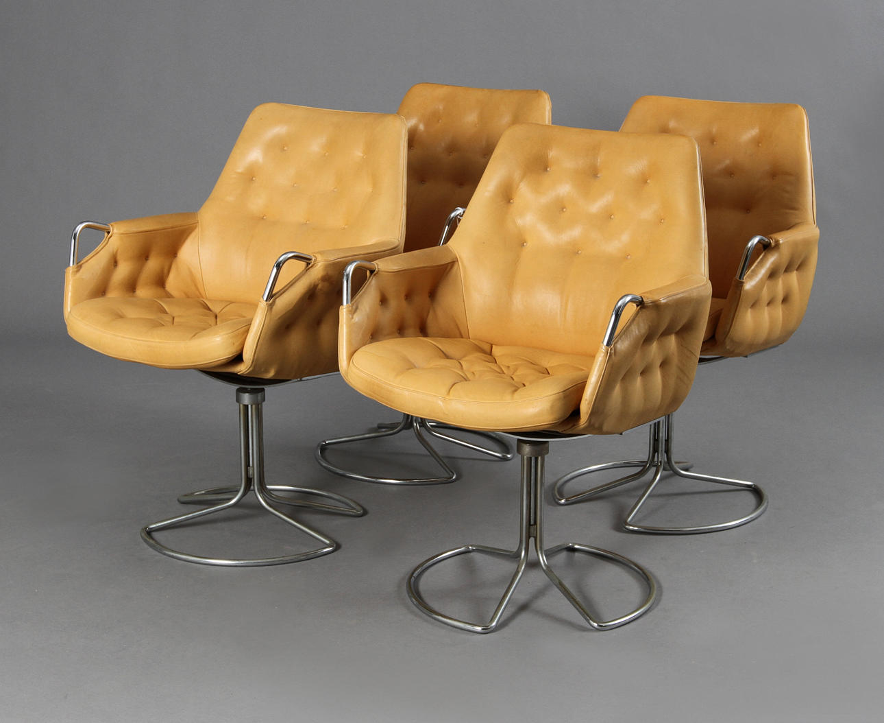 BRUNO MATHSSON. Karmstolar "Milton", 4 st.