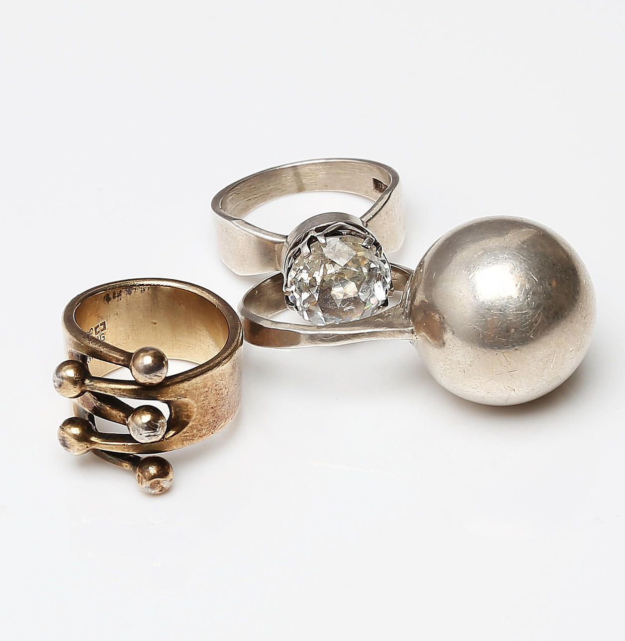 RINGS, 3 pcs, silver, Anna Greta Eker, Norway and Ge-Kå-Smyckek G