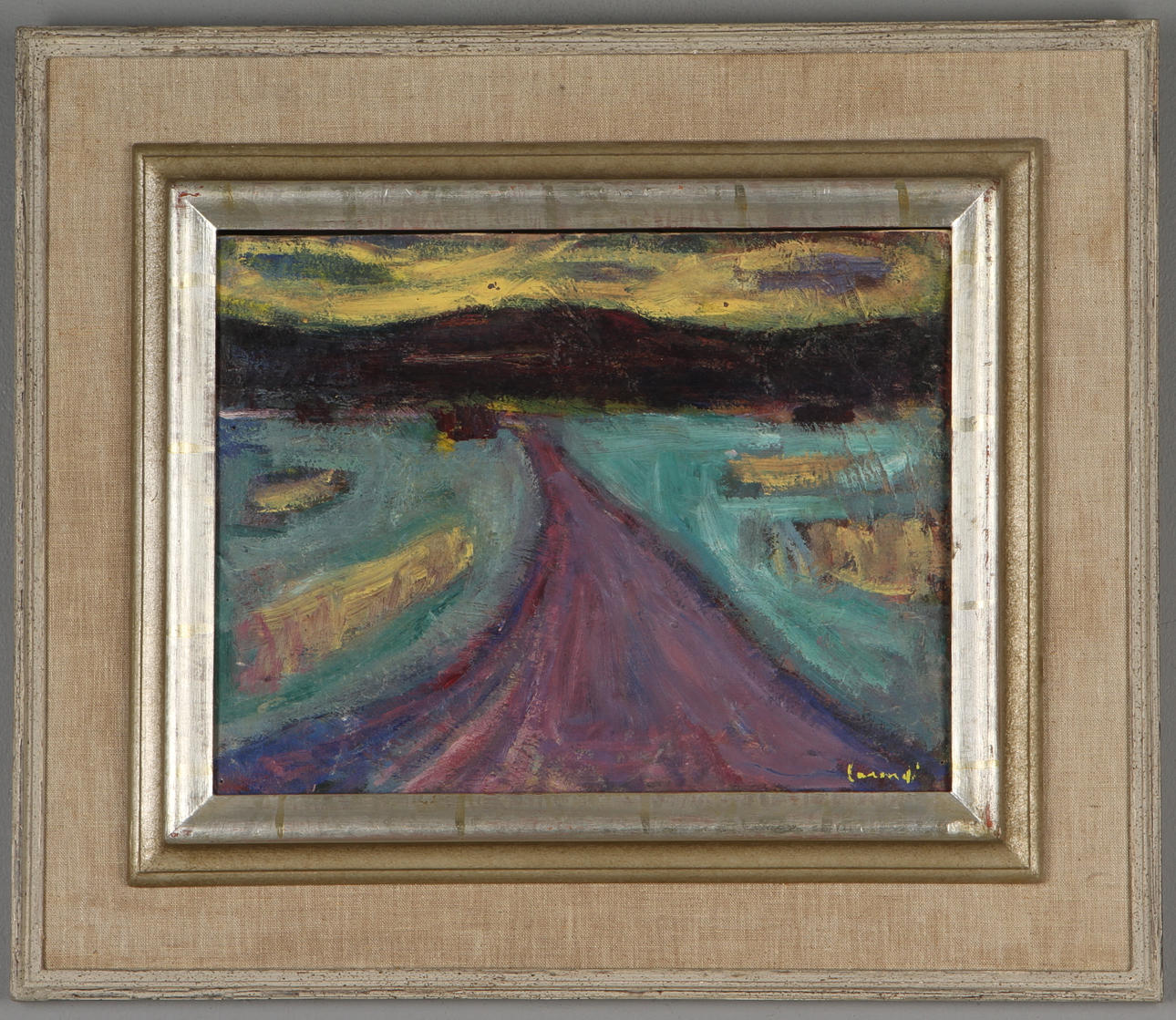 KURT CARENDI. Landsväg, olja på pannå, signerad.