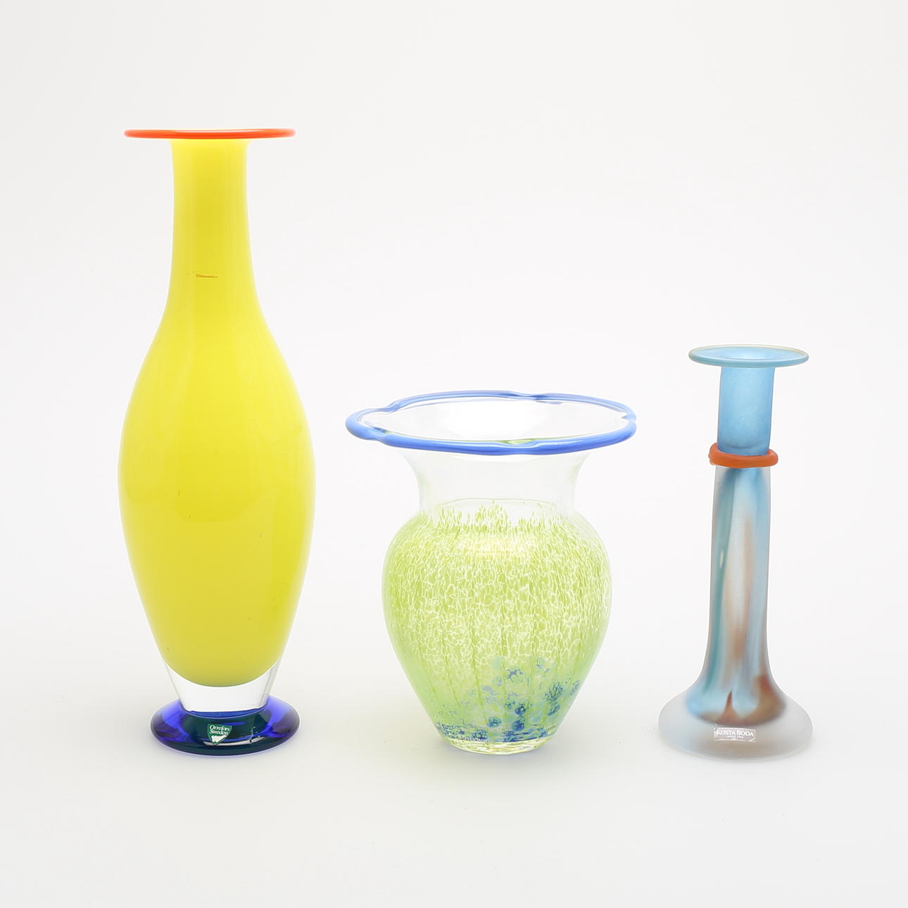 KONSTGLAS, 3 delar, Kosta Boda, Orrefors.