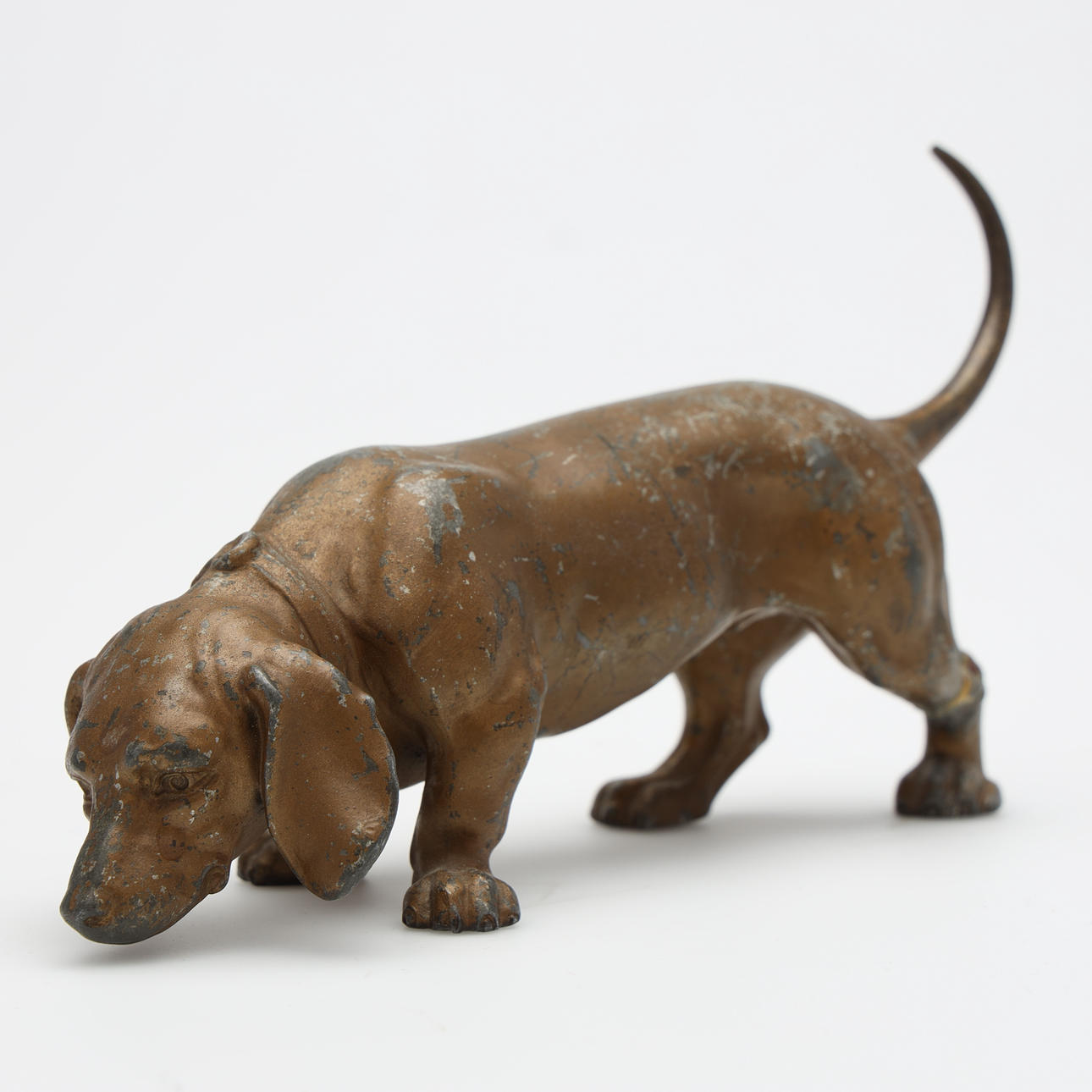 SKULPTUR, Dackel, Metall.