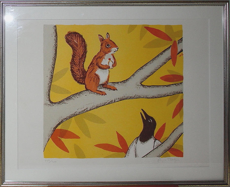 ERNST BILLGREN. "Rubinen", färglitografi, signerad och numrerad 135/300.