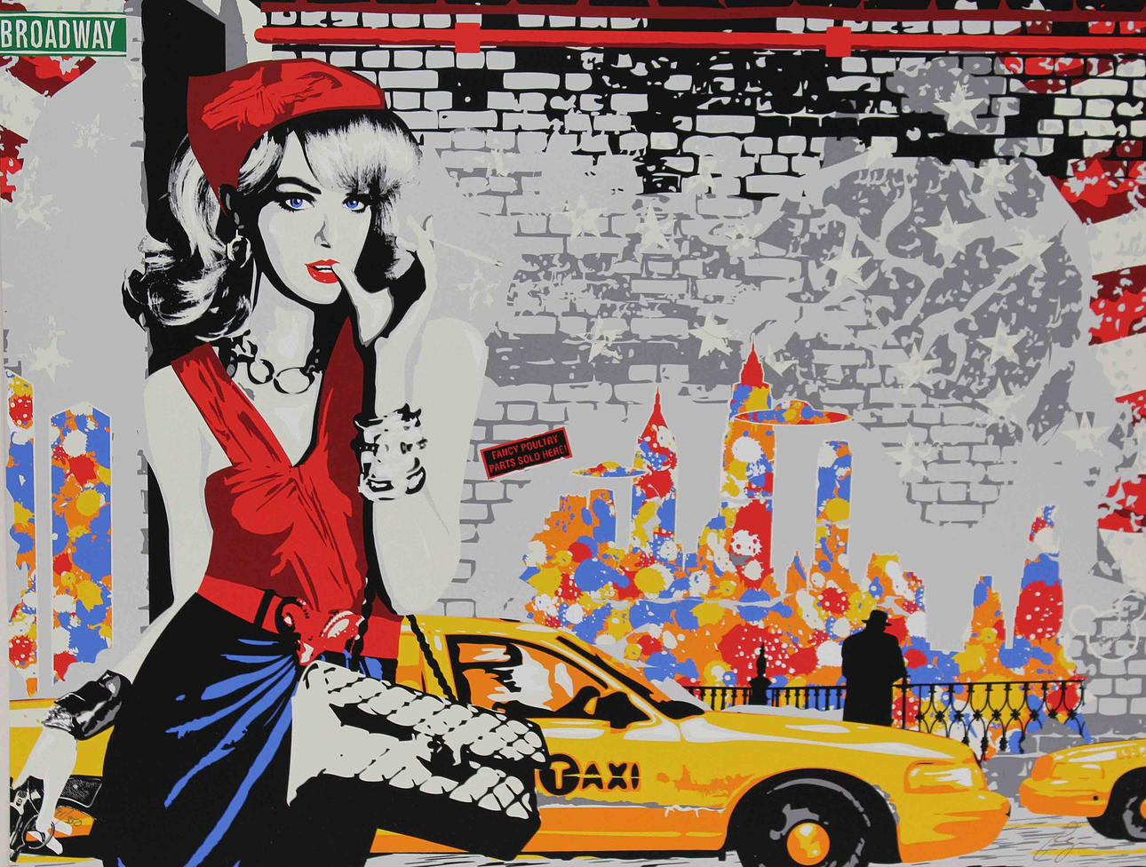 RICHARD RYAN. "Thelma at Broadway" ur mappen "Manhattan in Fashion" Silkscreen. Signerad Ryan och numr 91/350.