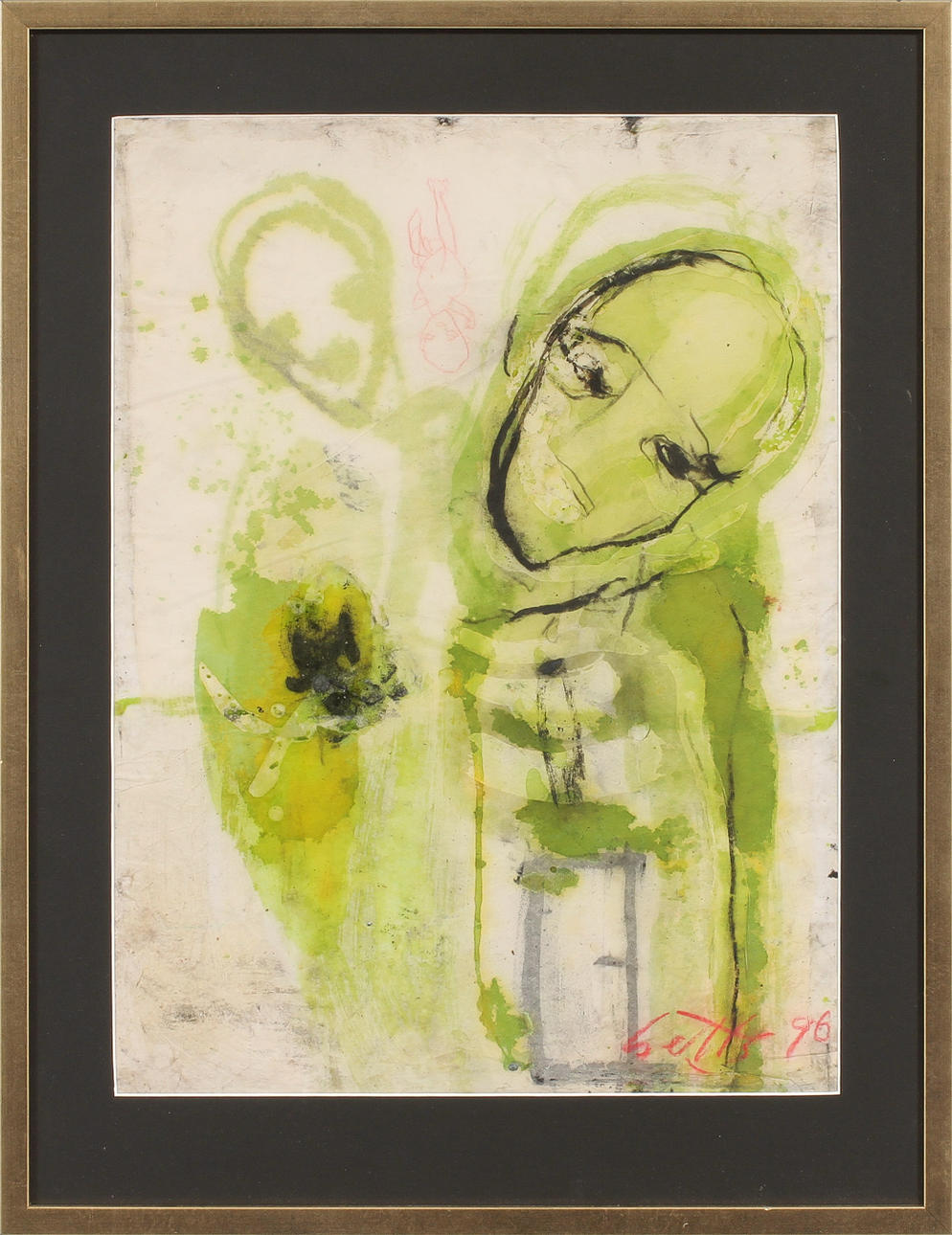 HEATHER BETTS. Utan titel. Blandteknik, signerad och daterad 96.