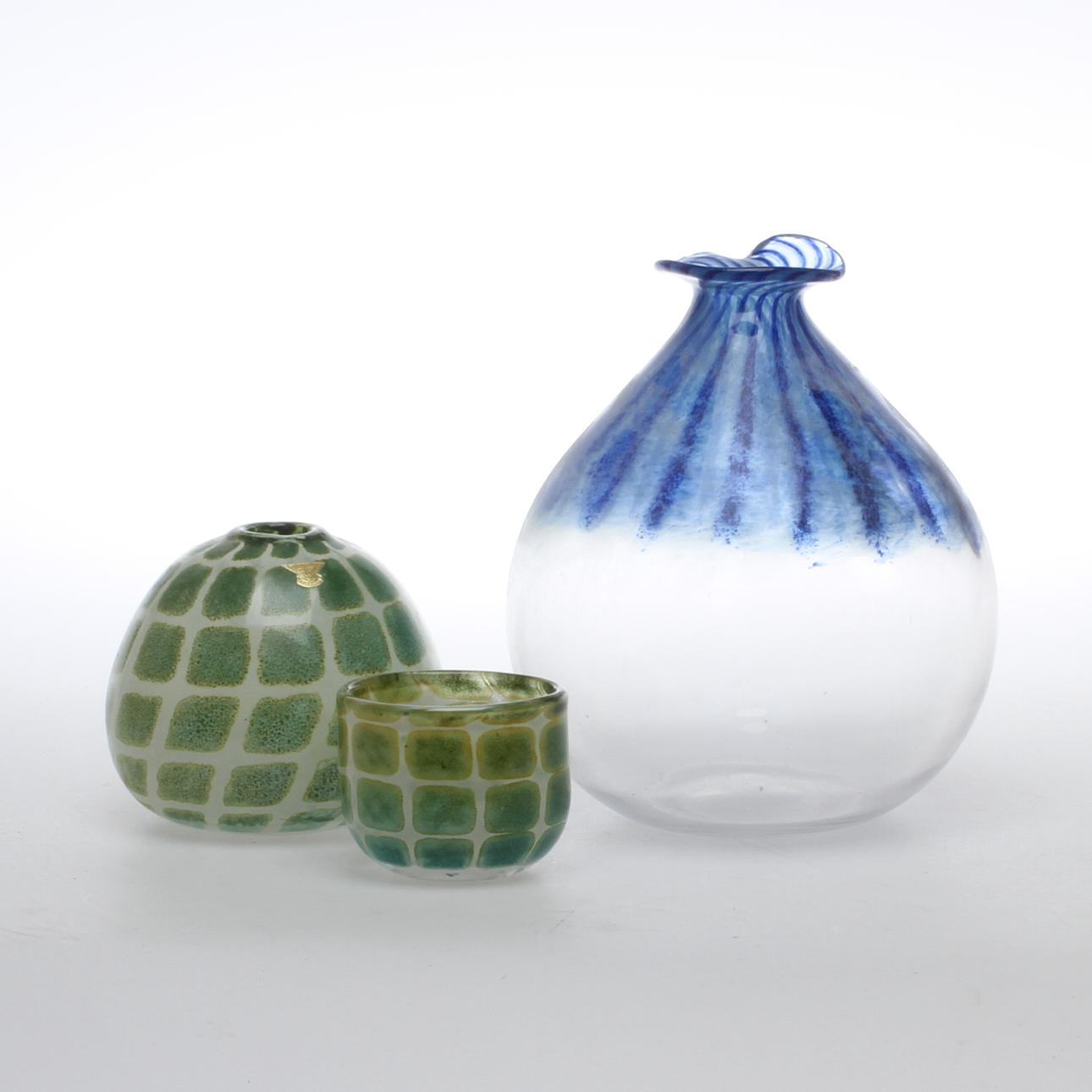 VASER 2 st, SKÅL, glas, Kjell Blomberg, Gullaskruf.