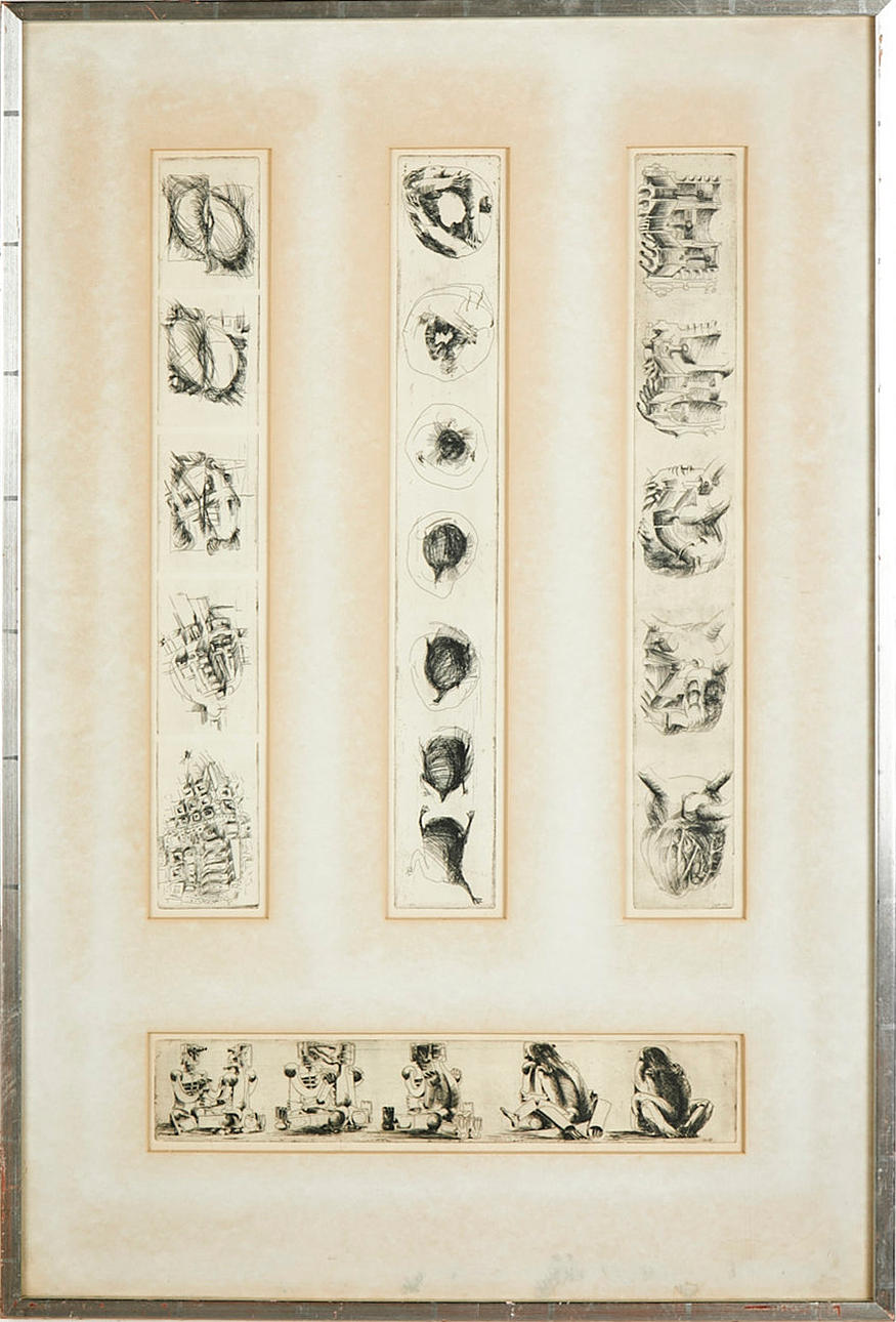 ULF RAHMBERG. Radierung, Sequenzmotiv, datiert 1963, signiert.