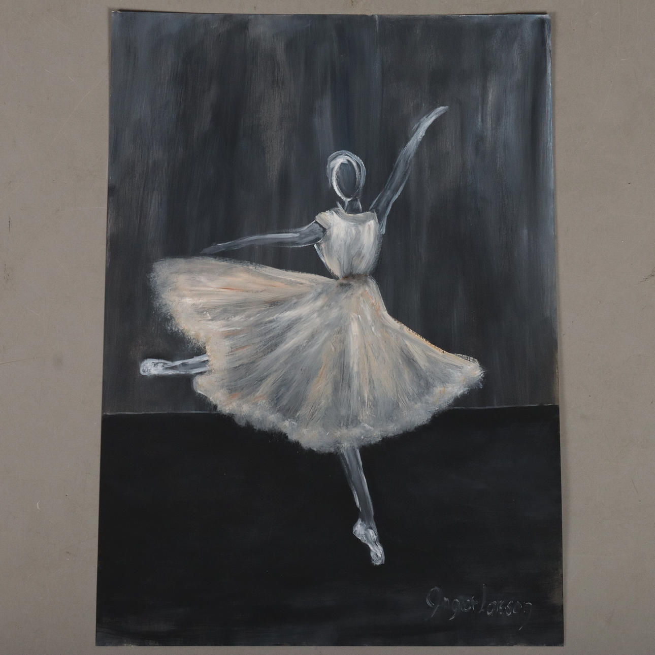 OIDENTIFIERAD KONSTNÄR. GOUACHE signerad Inger Larsson.