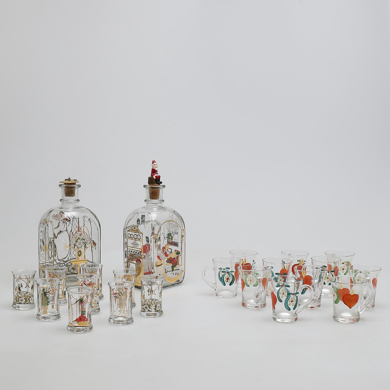 GLASSERVISDELAR, 22 st, pluntor, glas, 1900-tal.