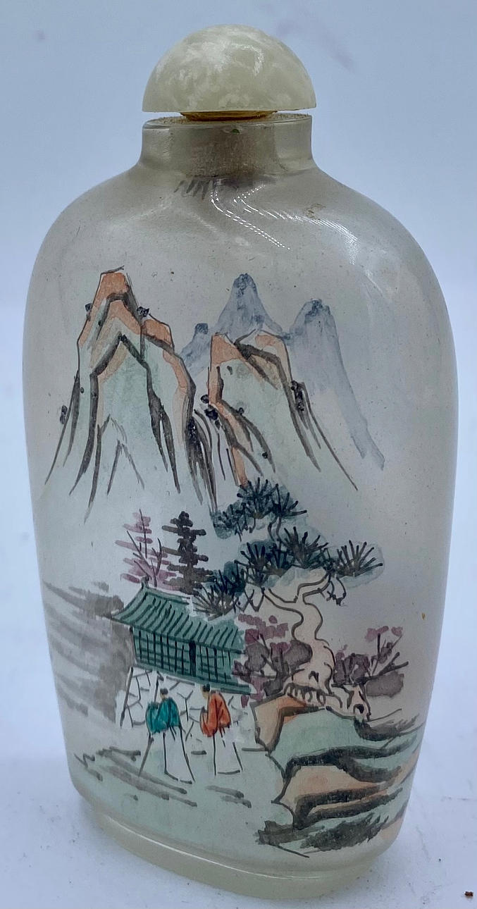 BEIJING GLAS SNUS FLASKE MED KOSTUMMER SCENER.