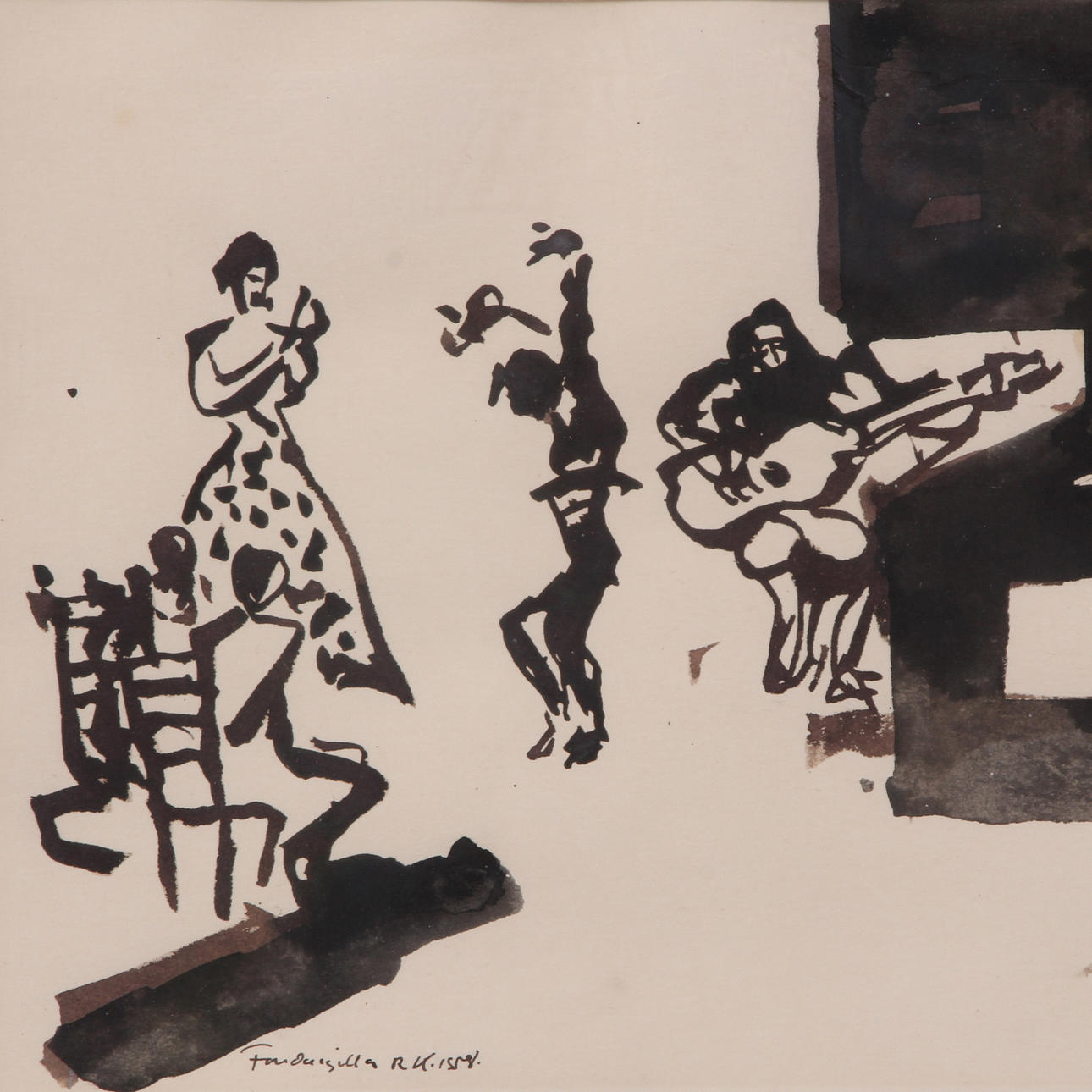 ROLAND KEMPE. Akvarell, "Spanien", signerad samt daterad 1958.