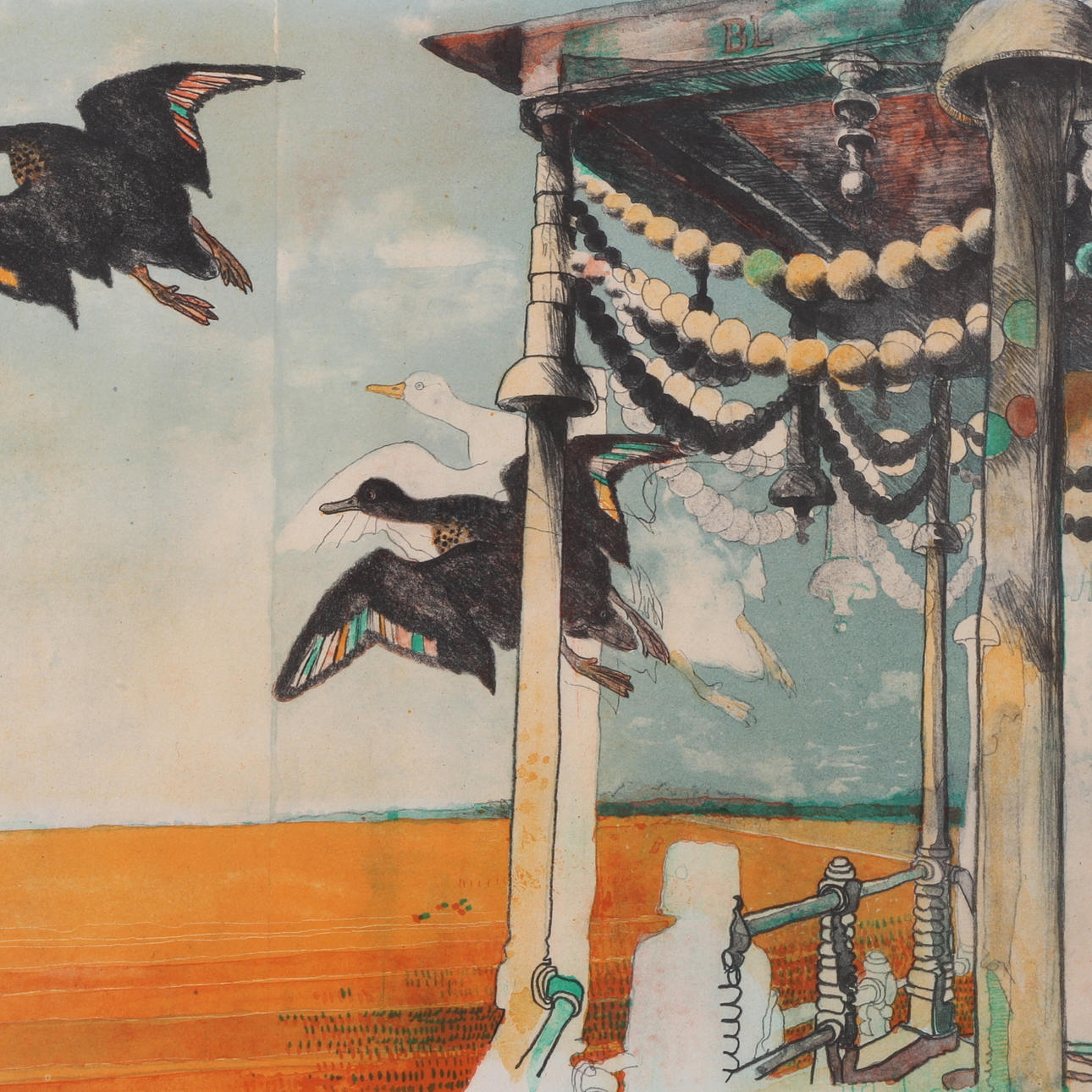 BENGT LANDIN. Färglitografi, signerad, daterad 1975.