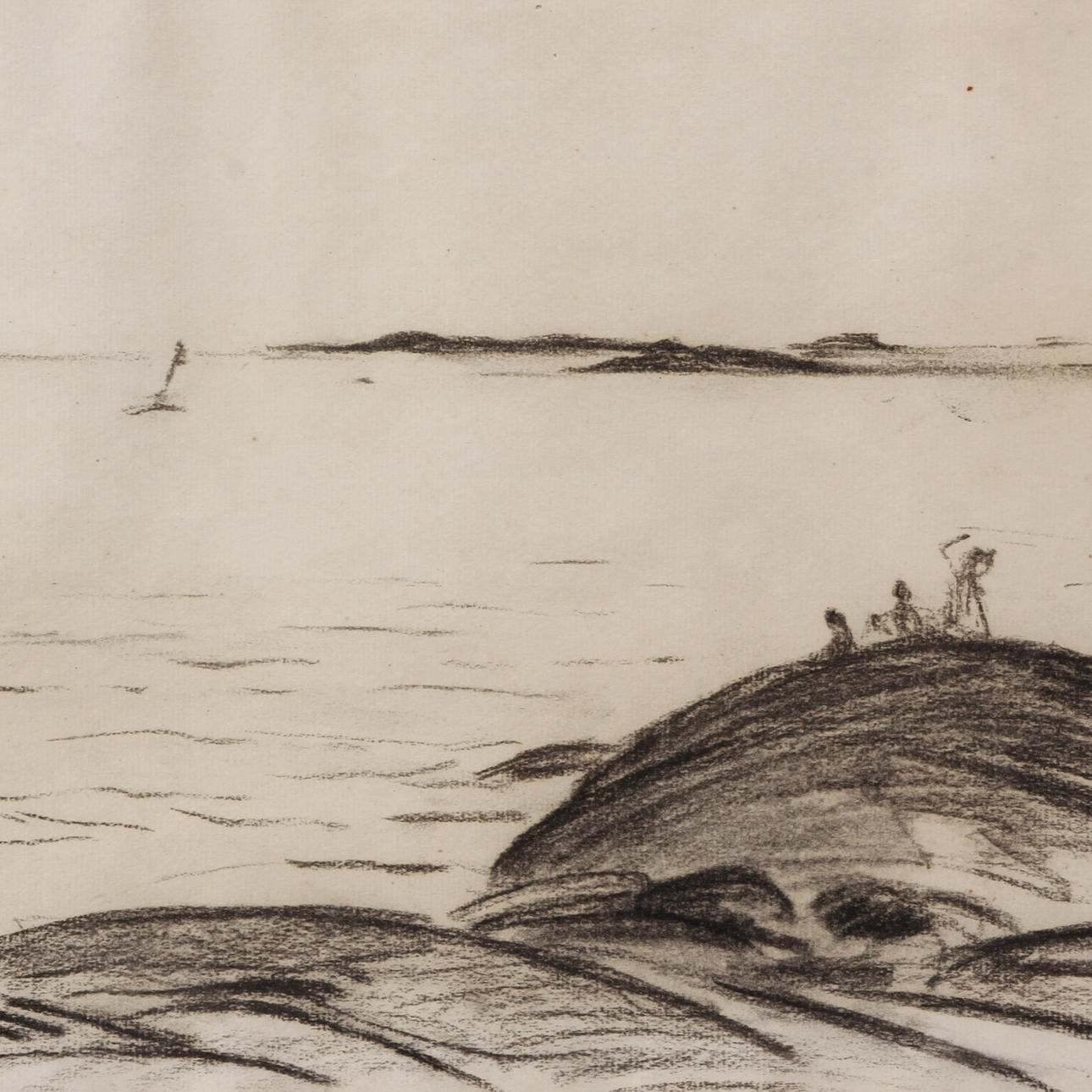 KARL NORDSTRÖM. Kolteckning, signerad.