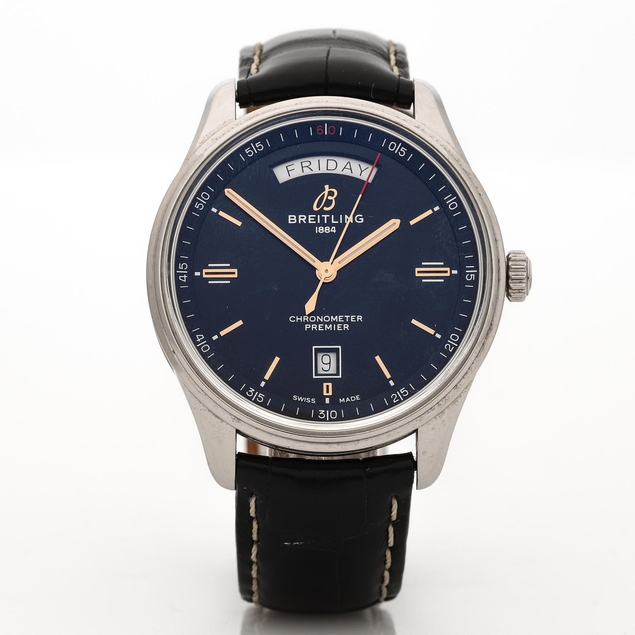 BREITLING PREMIER DAYDATE 40, Wristwatch, steel, automatic assignment, date, day, approx. 2019.