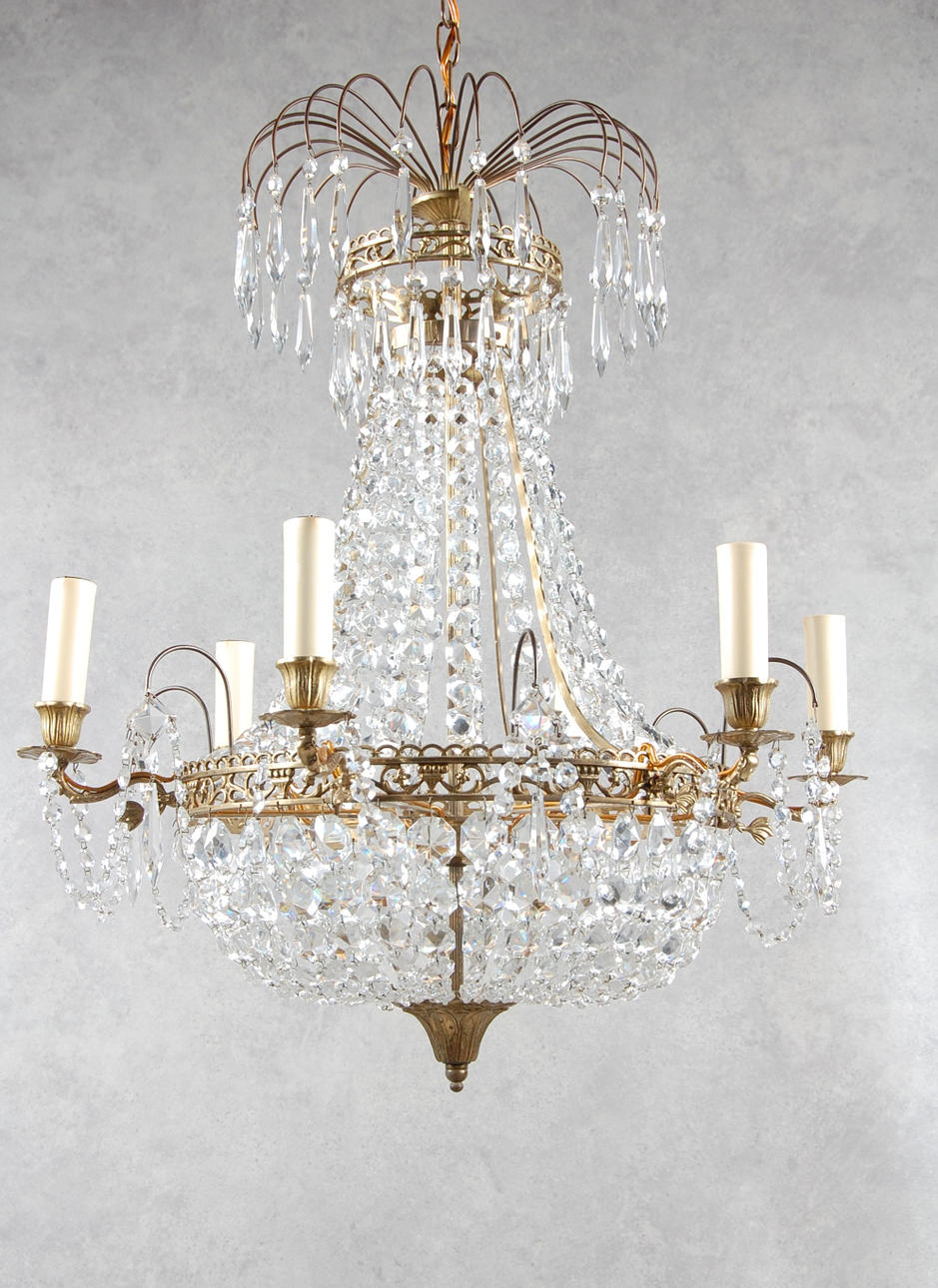 LJUSKRONA, för 6 st ljus, empirestil, 1900-tal.