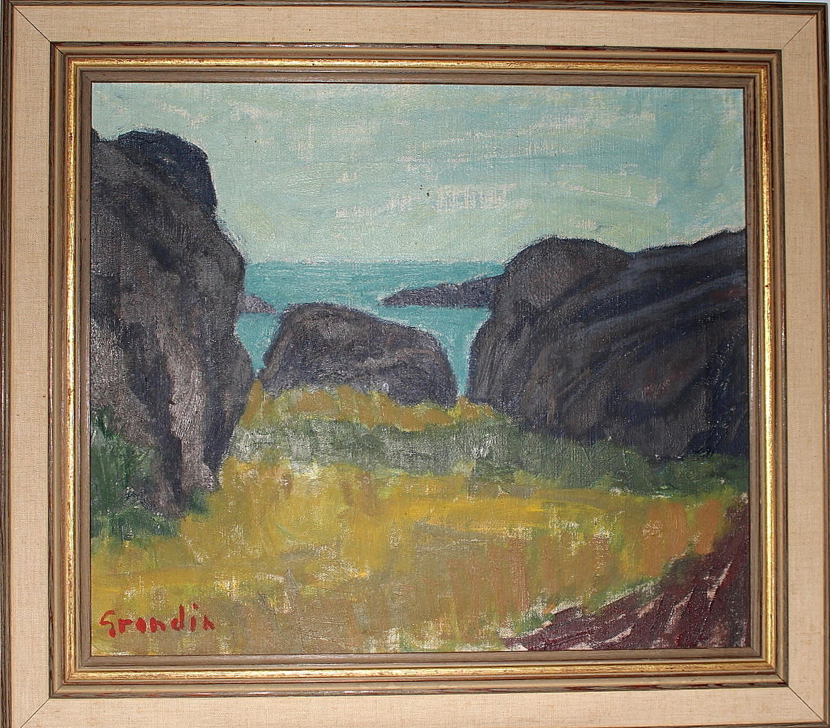 SVÄN GRANDIN. olja på duk, viken, signerad.