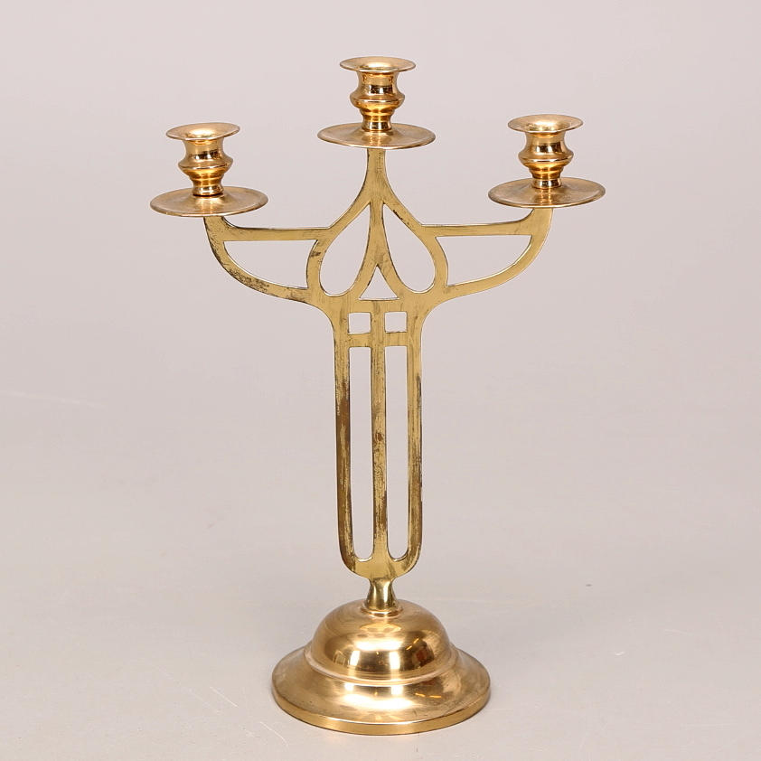 KANDELABER, mässing, jugend, tidigt 1900-tal.