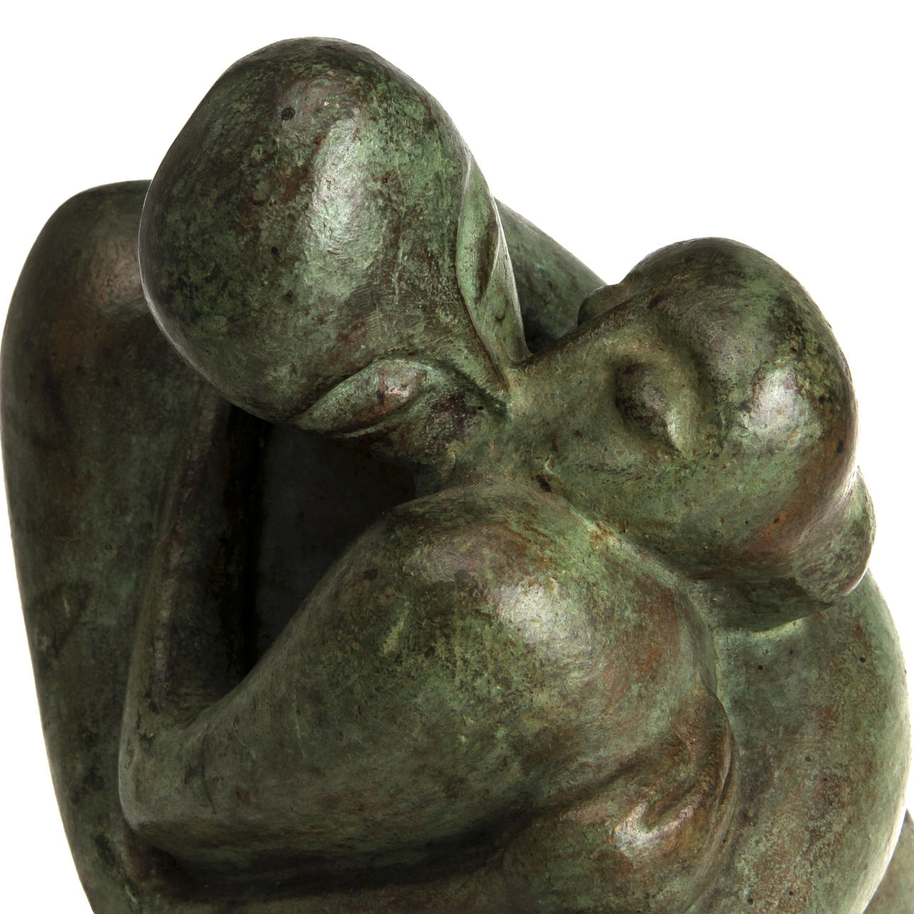 AUGUSTO ORTEGA ESCOBEDO (1914-1995). Skulptur "El beso", grönpatinerad brons.