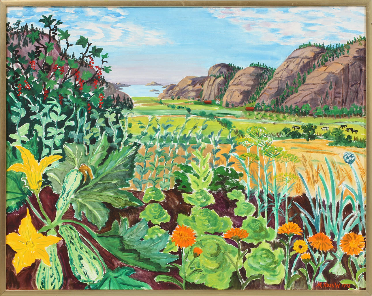 MONA HUSS WALIN. "Mitt salladsland", olja på duk, signerad och daterad 1978.