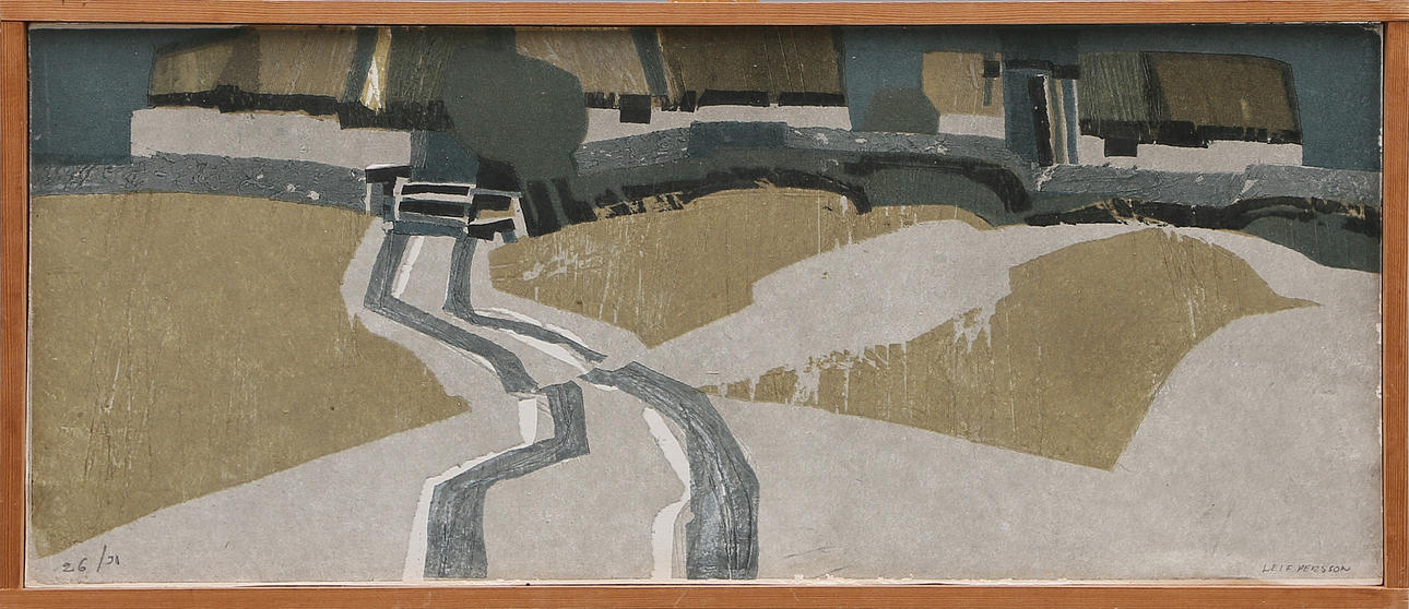 LEIF PERSSON. GRAPHIC PRINT on Board, signed, 1900s.