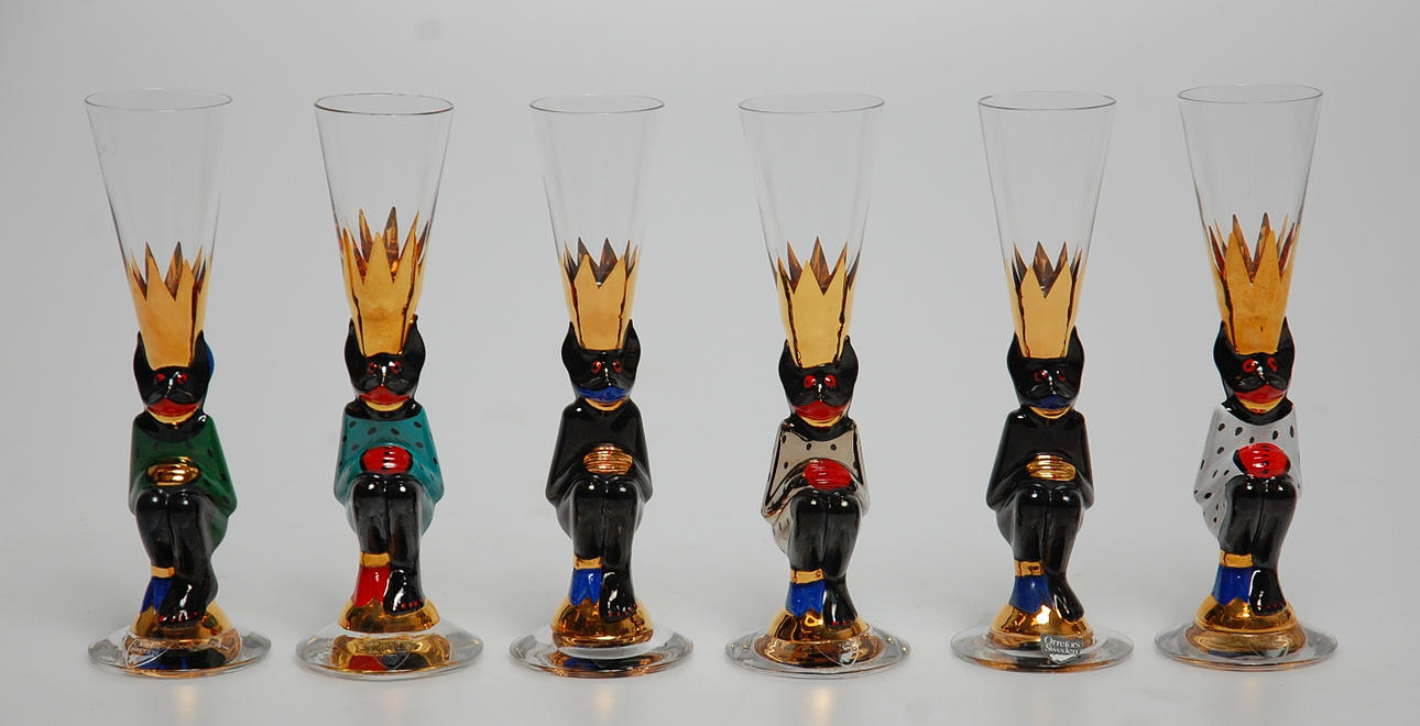SNAPPSGLAS, 6 st ," Nobel Jubilee " Gunnar Cyrén, Orrefors.