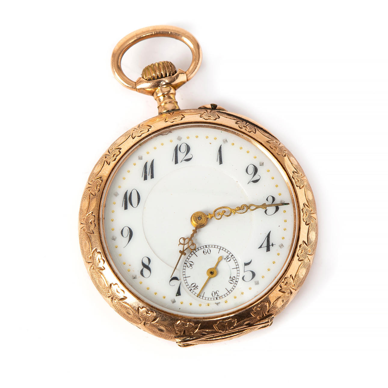 TASCHENUHR, 14K Gold, um 1900.