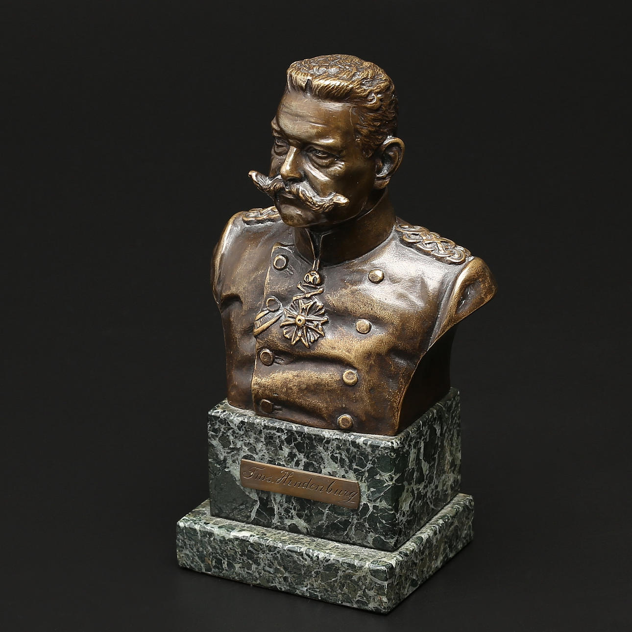 BÜSTE, Bronze, Hindenburg, signiert Bröse.