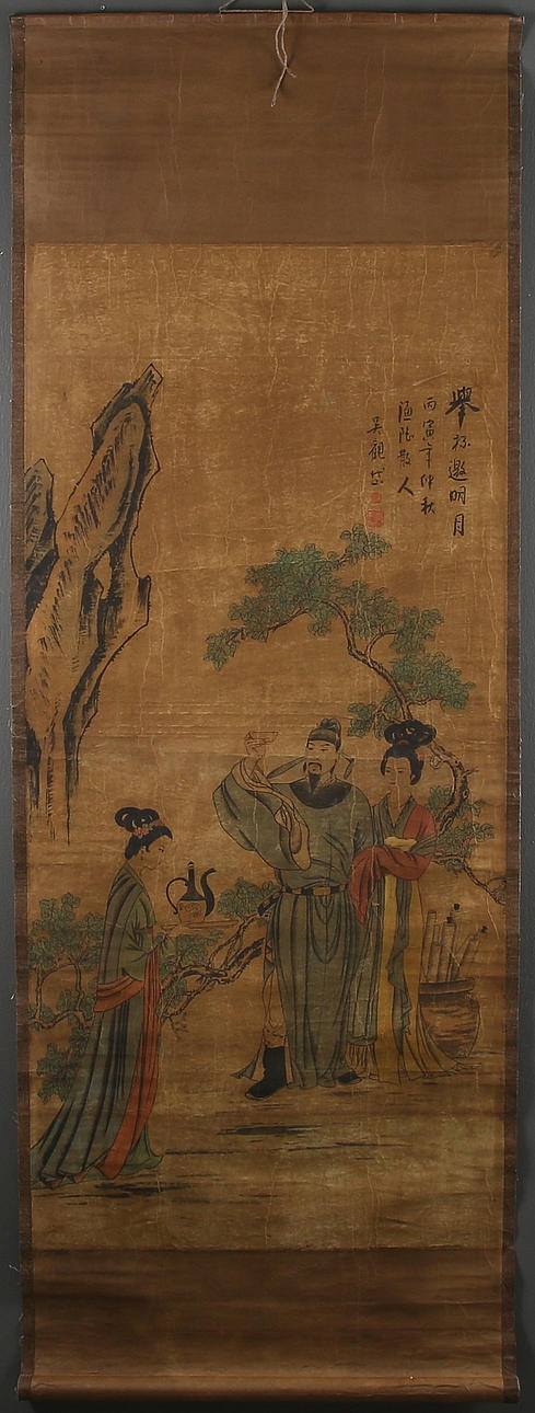 RULLMÅLNING, skulptural scen, Kina, 1800/1900-tal.