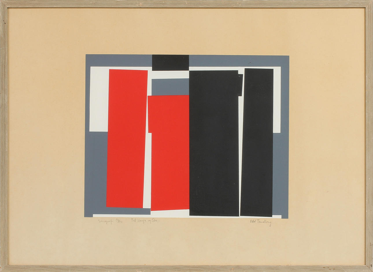 ODD TANDBERG. Komposition, färgseriegrafi, signerad och numrerad 50/50.