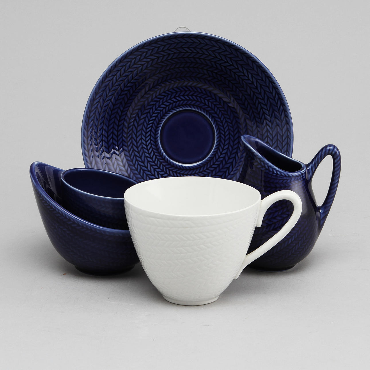 TESERVIS, 10 delar, "Blå eld", Rörstrand.