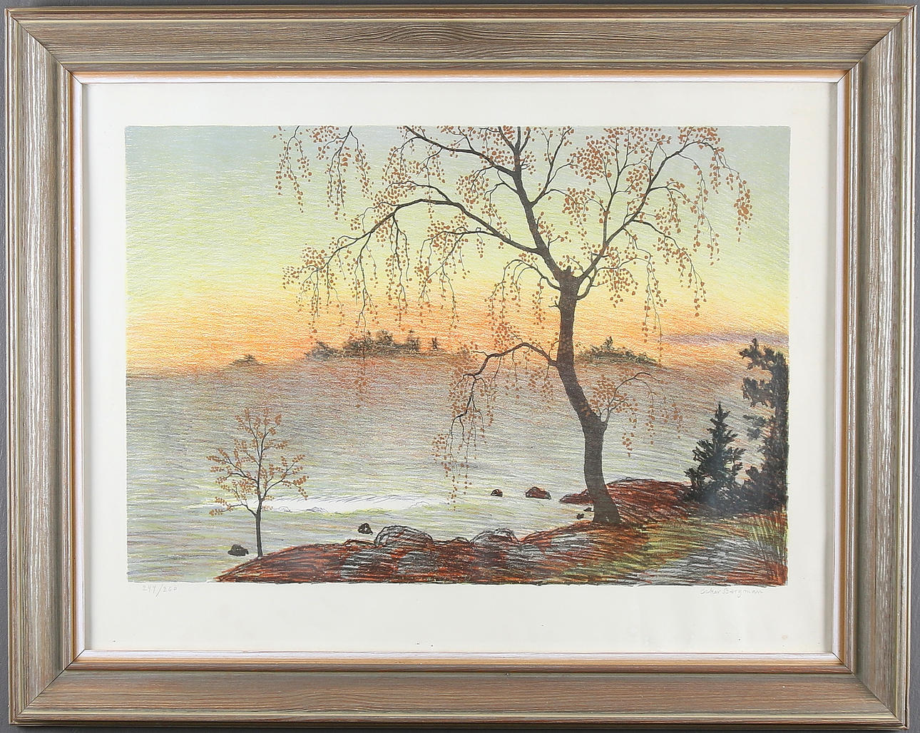 OSKAR BERGMAN. Färglitografi, signerad och numrerad 244/260.