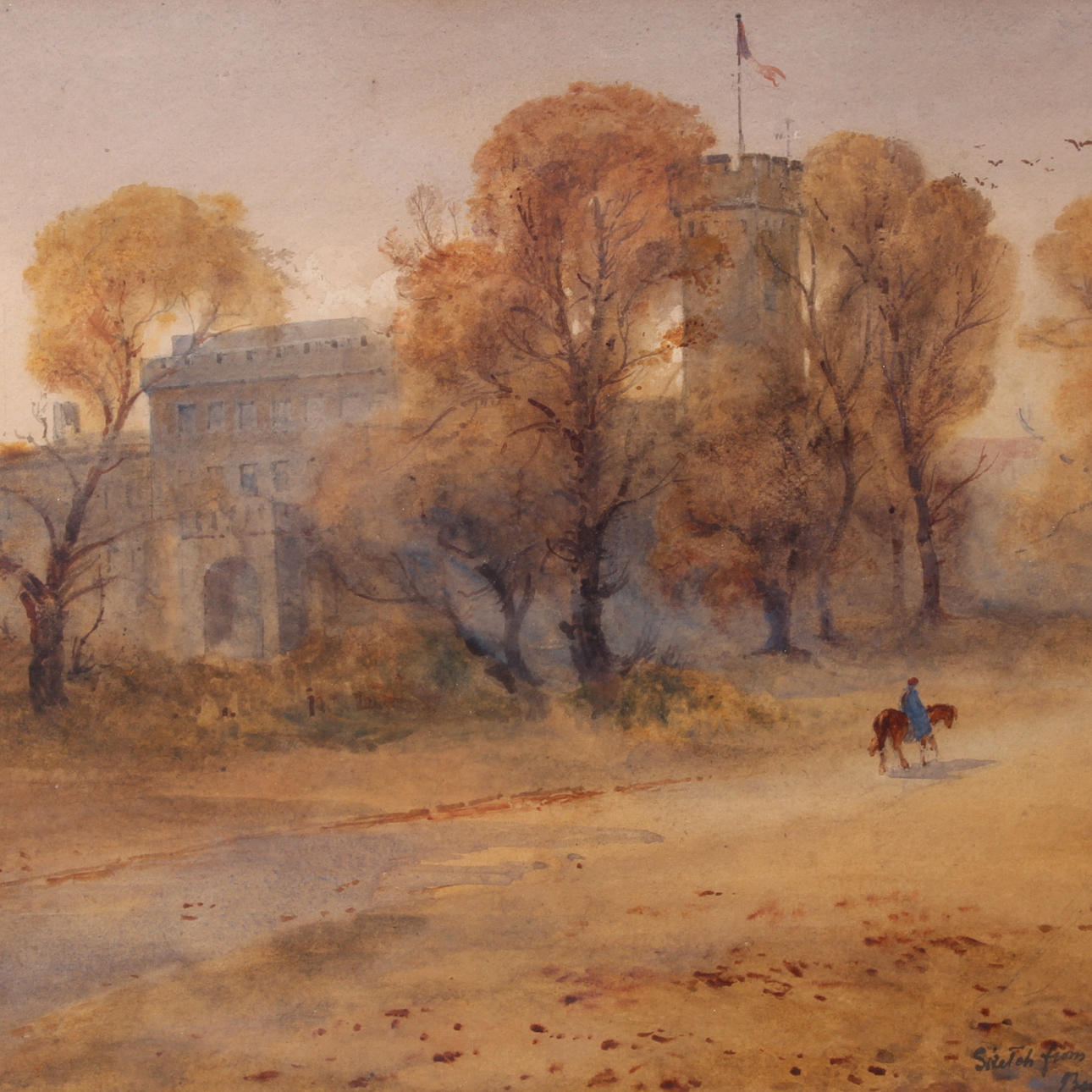 BERNARD EVANS. akvarell, "Sketch from nature", signerad.