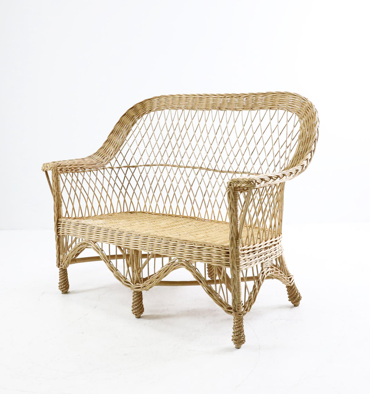 SOFA, Korbgeflecht/Rattan, 1900er Jahre.