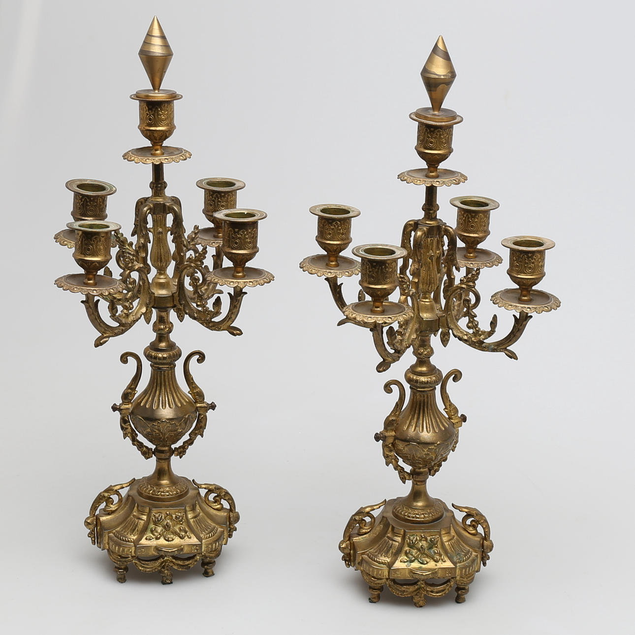 KANDELABRAR i mässing, Napoleon den III, 1800-tal.