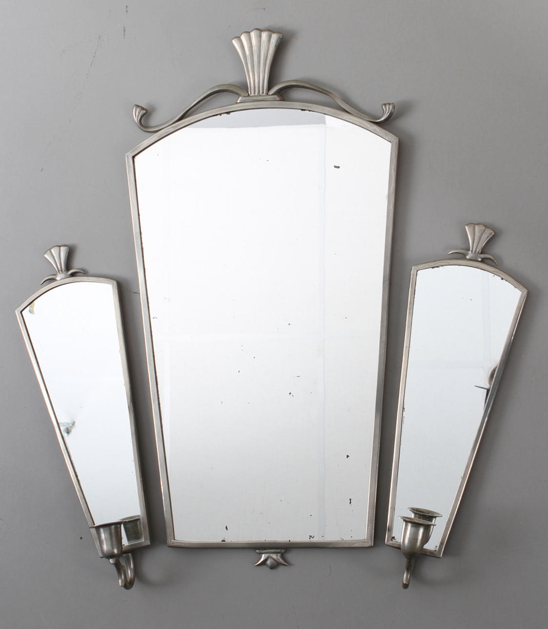 SPEGEL och LAMPETTER, ett par, tenn, Tage Fougstedt, 1929.